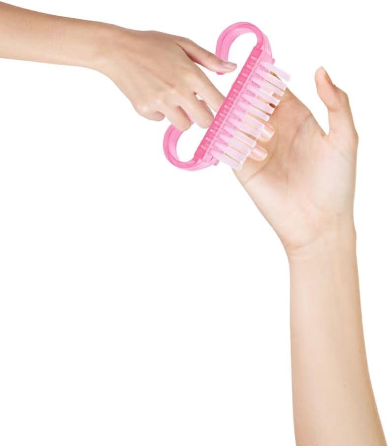 Lmyzcbzl Nail Brush, 4 Pcs Plastic Clean Brush, Hand Scrubbing Cleaning Brush, with Plastic Handle, for Cleaning Nails (Purple, Pink, Blue, Transparent)