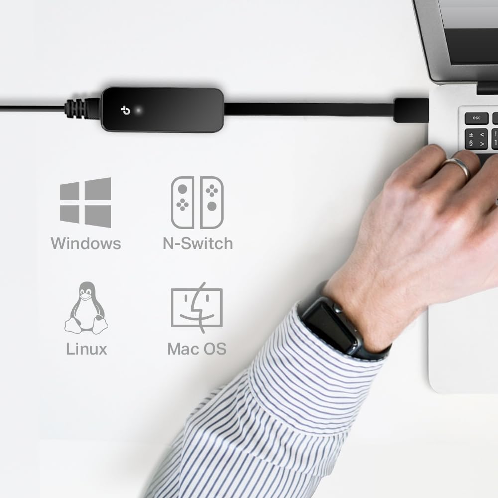 TP-Link UE306 WiFi Adapter, USB 3.0 to Gigabit Ethernet Network Adapter, USB to RJ45 Lan Wired Adapter for PC/Laptop/Ultrabook, Plug and Play in Nintendo Switch, Supports Windows 10/8.1, Linux OS