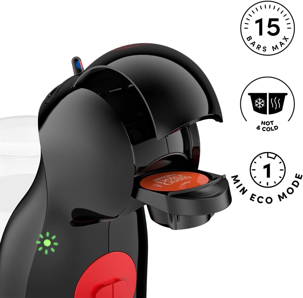 NESCAFÉ Dolce Gusto EDG210.B Piccolo XS Manual Coffee Machine Black by DeLonghi - Value Bundle