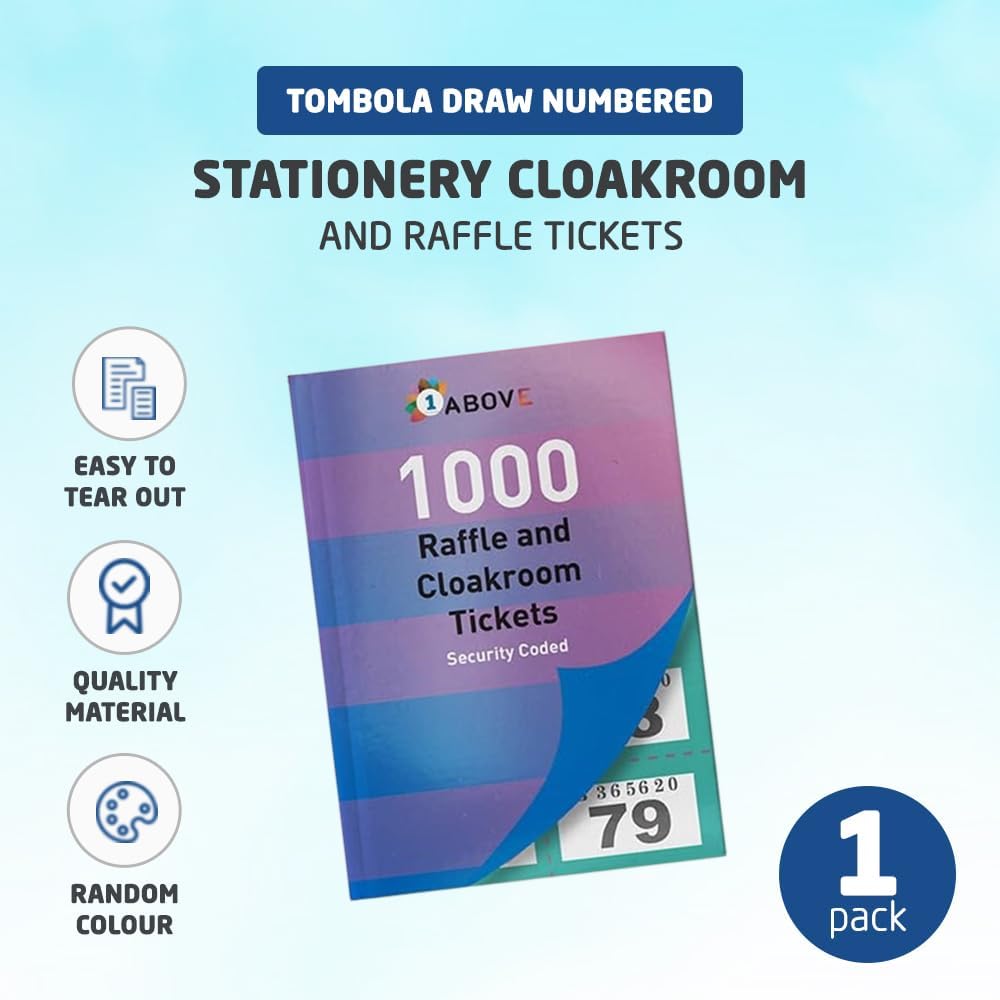 Stationery cloakroom and raffle tickets Tombola Draw Numbered Charity Events Prize Draw Lucky Draw 1-1000 (1)
