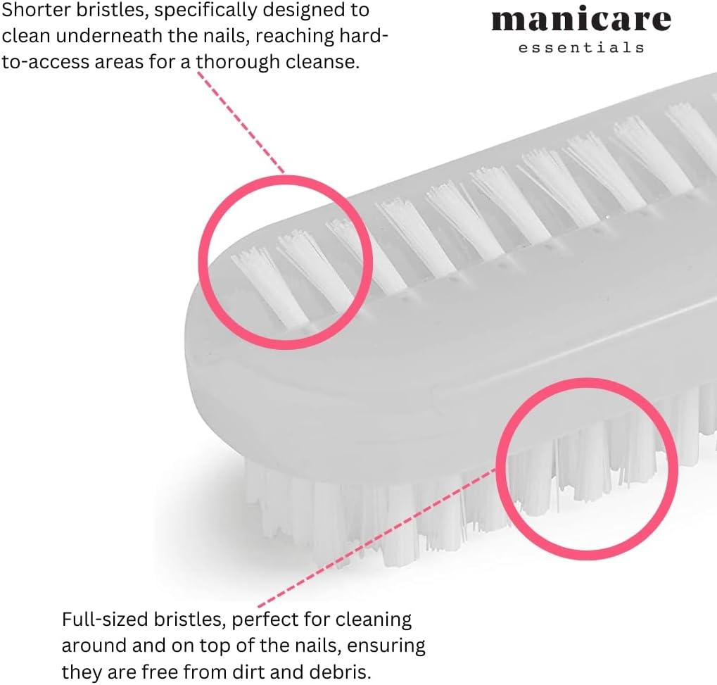 Manicare Plastic Nail Brush, Hygienic Hand, Fingertip, Nail Cleaning Brush, Scrubbing Brush To Clean Under Nail Dirt Grime And Grease, Firm Strong Bristles, Fingernails, Toenails, Home, Garden, Salon