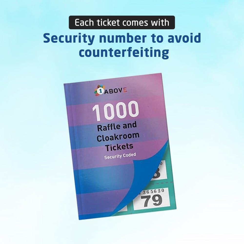 Stationery cloakroom and raffle tickets Tombola Draw Numbered Charity Events Prize Draw Lucky Draw 1-1000 (1)