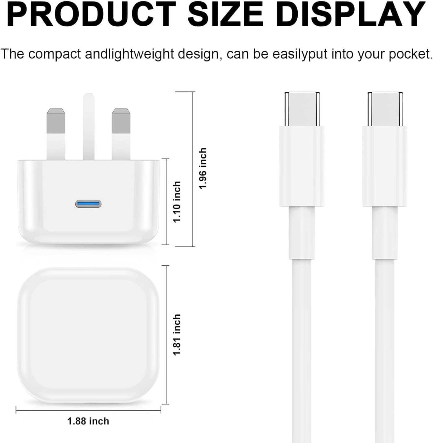 iPad Charger,New Apple iPad USB C Fast Charger Cable and Plug 25W Charge for i Pad Pro 12.9 11 13 inch 4th 5th 6th M4 2024 Generation/Air 10.9 inch 5th Gen M2 M3/Mini 6 A17 Pro/Pad 10th A16 11th 2025