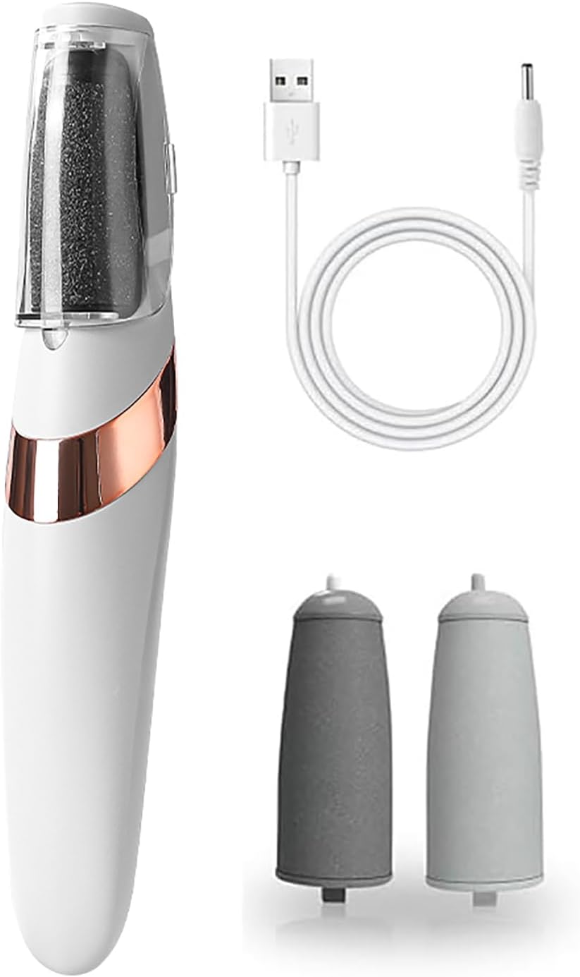 UQQU Electric Foot File – Professional Foot Care Tool for Smoother, Softer Feet – Pedicure Kit for Dry and Rough Skin – White