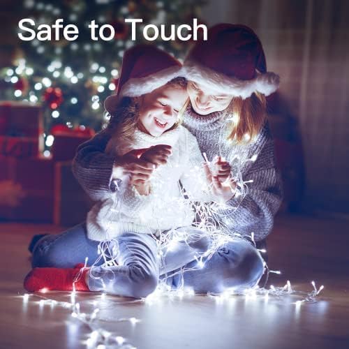 Ollny 20m 200 LED Fairy Lights Mains Powered, Outdoor Waterproof String Light with Remote/Plug/Modes/Timer, Bright Cool White Lighting Outside Indoor Garden Tree Party Wedding Decorations