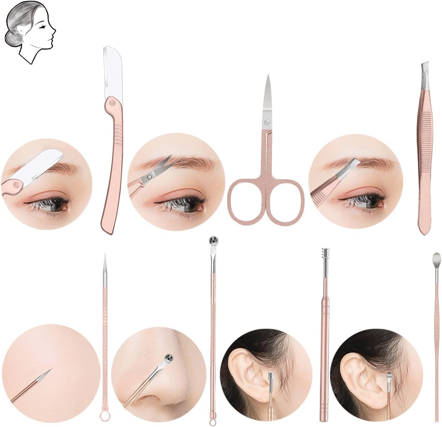 OWill Manicure Set, 18pcs Nail Clippers Pedicure Kit with PU Leather Case Nail Care Kit Professional Tools Gift for Women Wife Girlfriend Parents(Rose Gold)