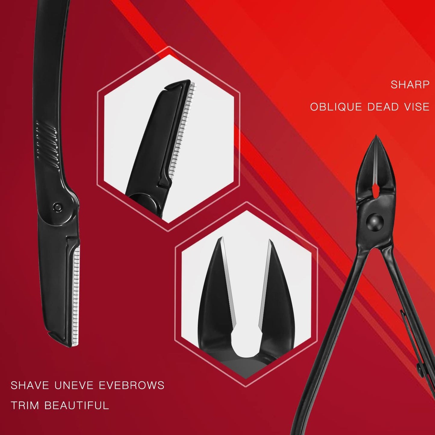 OWill Manicure Set, 18pcs Nail Clippers Pedicure Kit Nail Care Kit Manicure Professional Tools Gift for Men Women Friends and Parents (Black & Red)