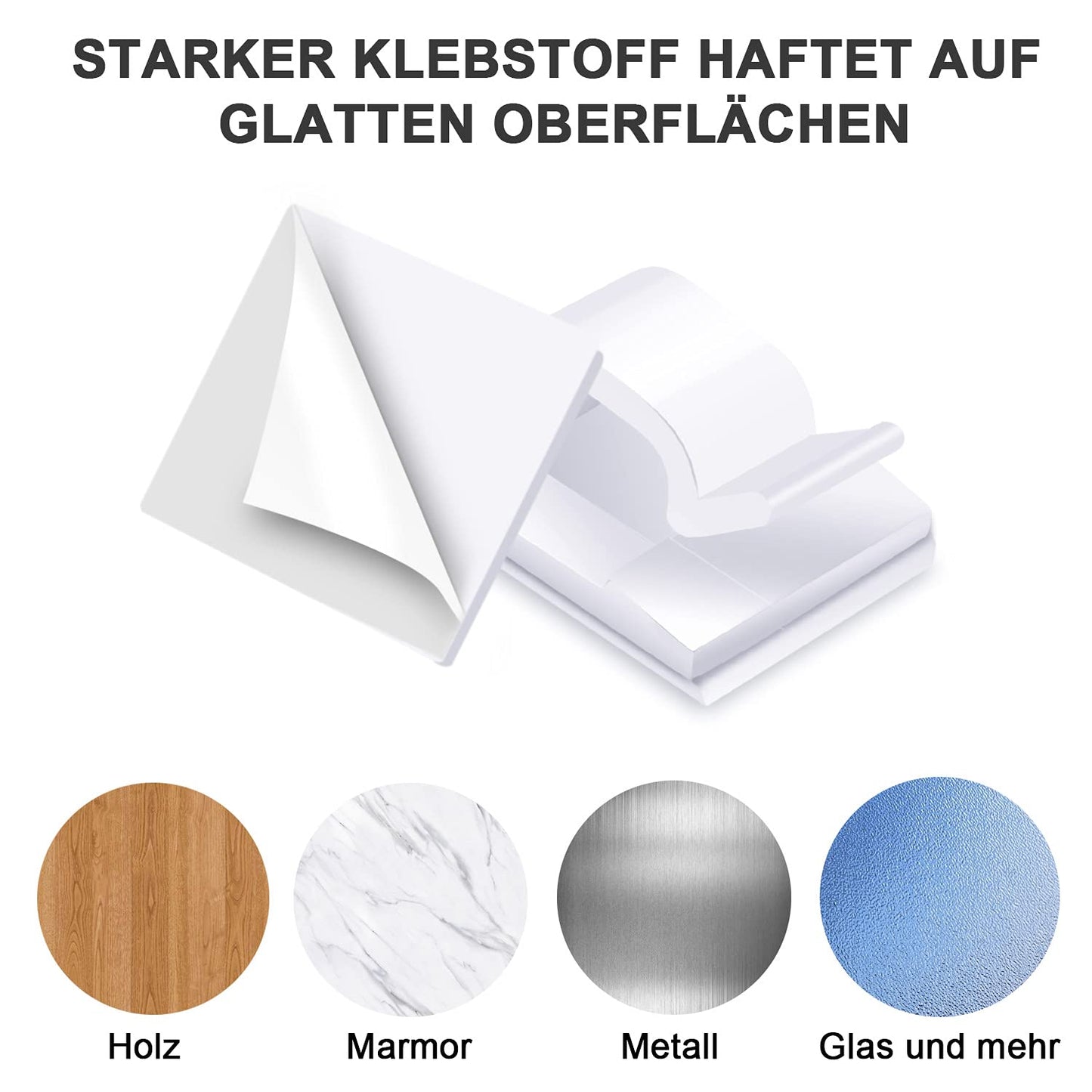 60PCS Cable Clips, RYCHUI Outdoor Light Wire Clips Self Adhesive Cable Tidy Hooks Cord Organiser Holder for Cable Management, Christmas Hanging Decorations Fairy Light - Transparent