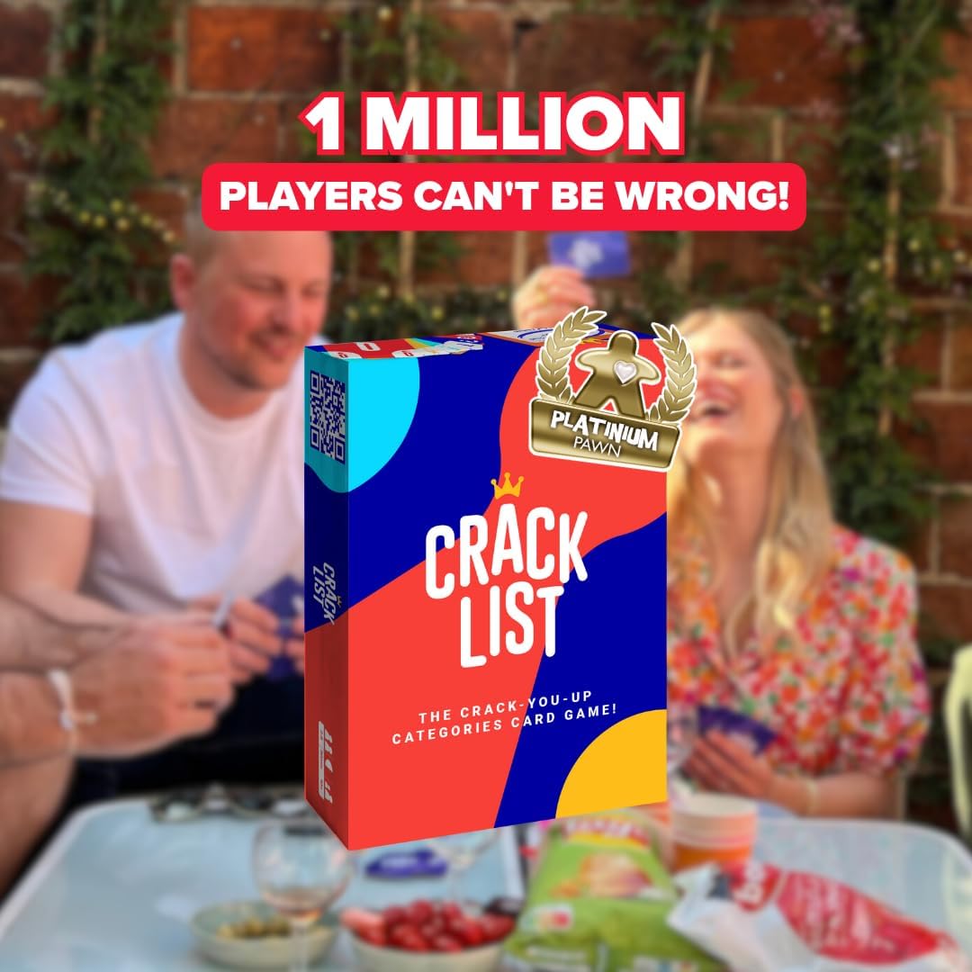 CRACK LIST – Fast-Paced Category Card Game | Ages 10+ | 2–8 Players | 30-Min Game | Fun for Families, Friends & Parties | Great Travel Game & for Game Nights | Kids & Adults