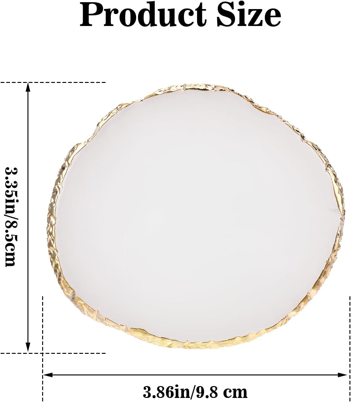 Ouligay Resin Nail Art Palette Gold Nail Colour Display Nail Polish Color Mixing Palette for Diy Nail Tech Supplies (White)