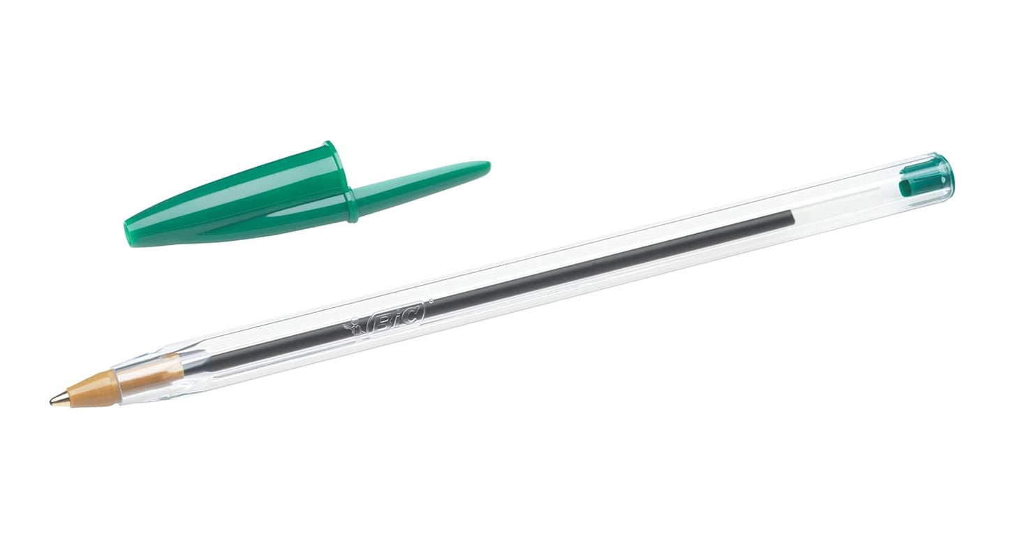 BIC Cristal Original Ballpoint , Comfortable Biro Pens, Medium Point (1.0mm), Assorted Colours, Pack of 10
