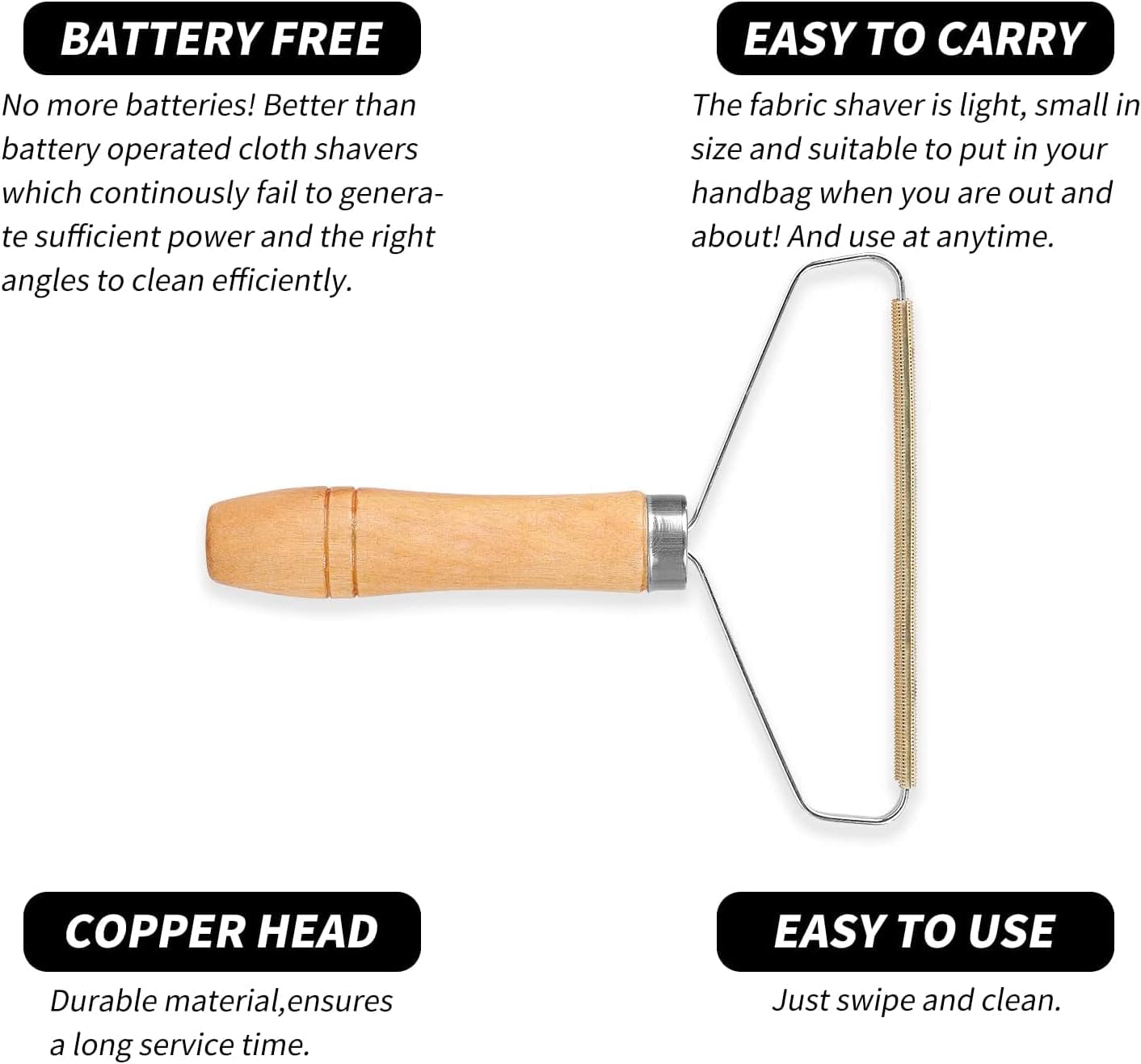 Portable Lint Remover - Carpet Scraper, Lint Cleaner, Pet Hair Remover, Clothes Fuzz Shaver, Reusable Double Sided Lint Remover Easy to Removing Lint Pet Hair Dust in Clothes and Furniture 1 Pack