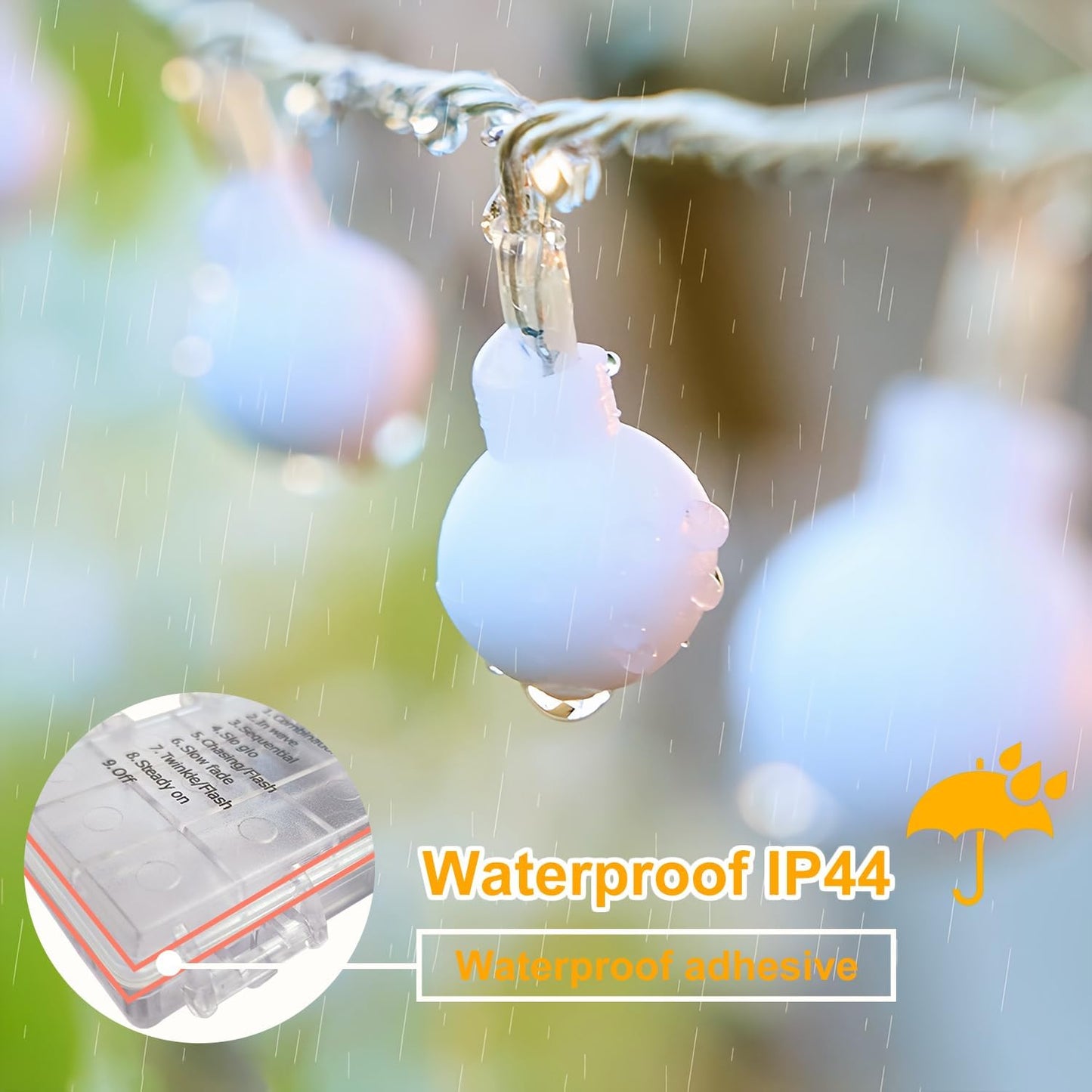 taiyongkang Globe Fairy Lights Battery Powered or USB, 12m/39ft 100 LED Warm White Ball String Lights with Remote & Timer, 8 Modes, Indoor Outdoor Bedroom Garden Camping Waterproof Fairy Lights