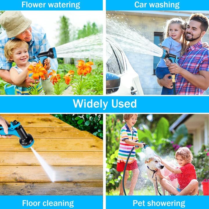 Expandable Garden Hose Pipe 30m 100ft, Hosepipes for Garden Water Hose with 10 Functions Spray Gun, 3/4" 1/2" Connector, Expanding Magic Hose Retractable Flexible Garden Hose for Gardening Car Washing