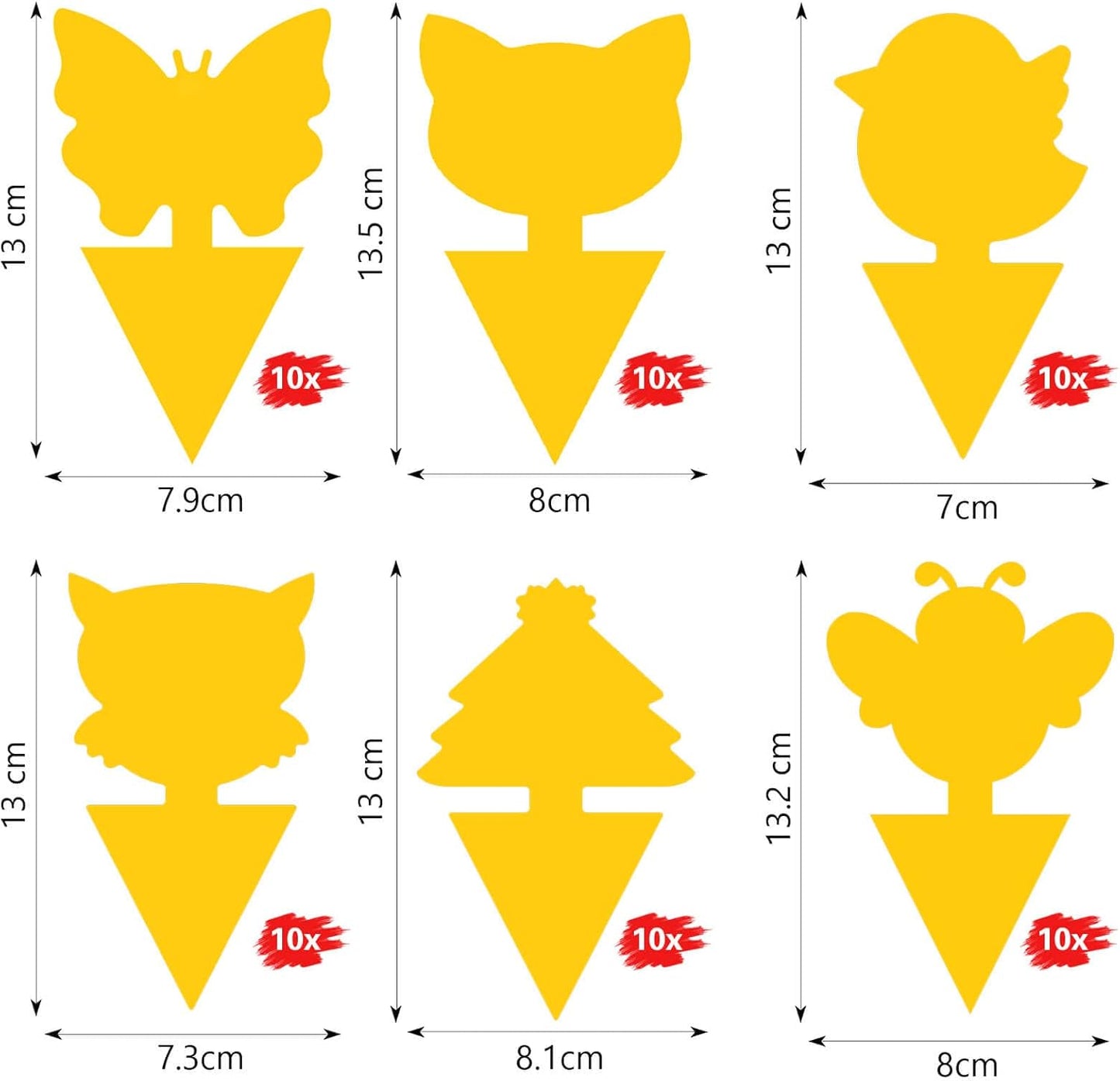 Blooven 60 PCS Fruit Fly Traps, Double-sided Fungus Gnat Sticky Catcher For Multiple Insects, Plant Fly Control Indoor (60 PCS Yellow)