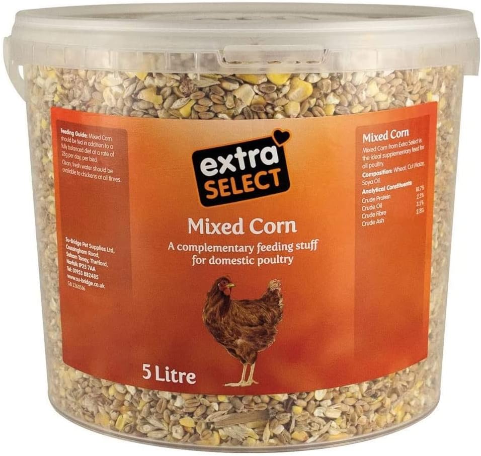 Extra Select Mixed Corn Poultry Feed Tub, 5 Litre (packaging may vary)