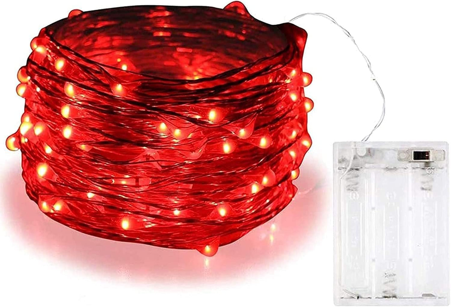 BOLWEO Battery Powered Fairy String Lights, 3M 30LEDs,Red Ambiance Lighting for Christmas,New Year's Eve,Valentines Day Decoration