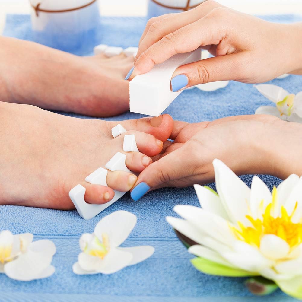 Metagio 10 Pcs Professional Salon Nail Buffer Sanding Block - White, Finger Manicure Pedicure Tools for Home and Salon Use (95*25*25MM)