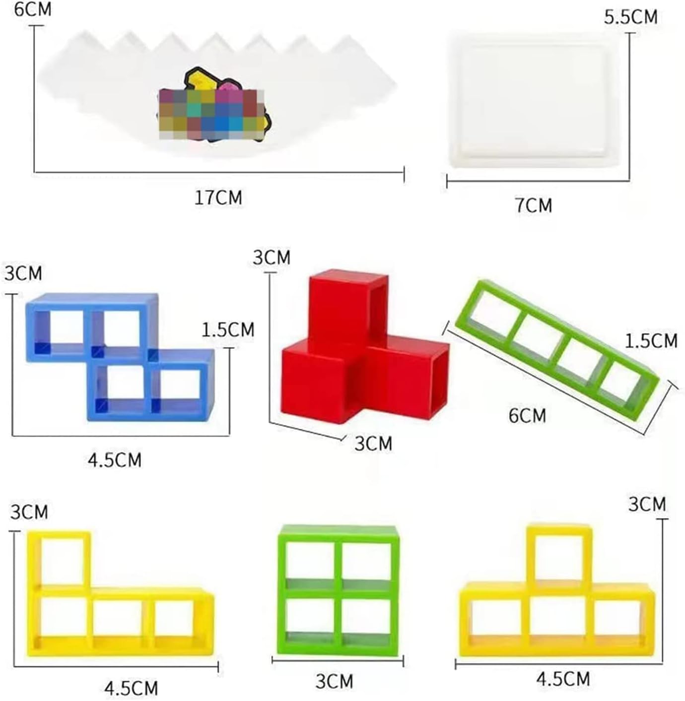 Deyaah 16Pcs Tetra Tower Balance Game, Stacking Blocks Games, Balancing Swing Stacking Fun Toys Building Blocks for Family Games, Parties, Travel, Team Building Blocks Toy