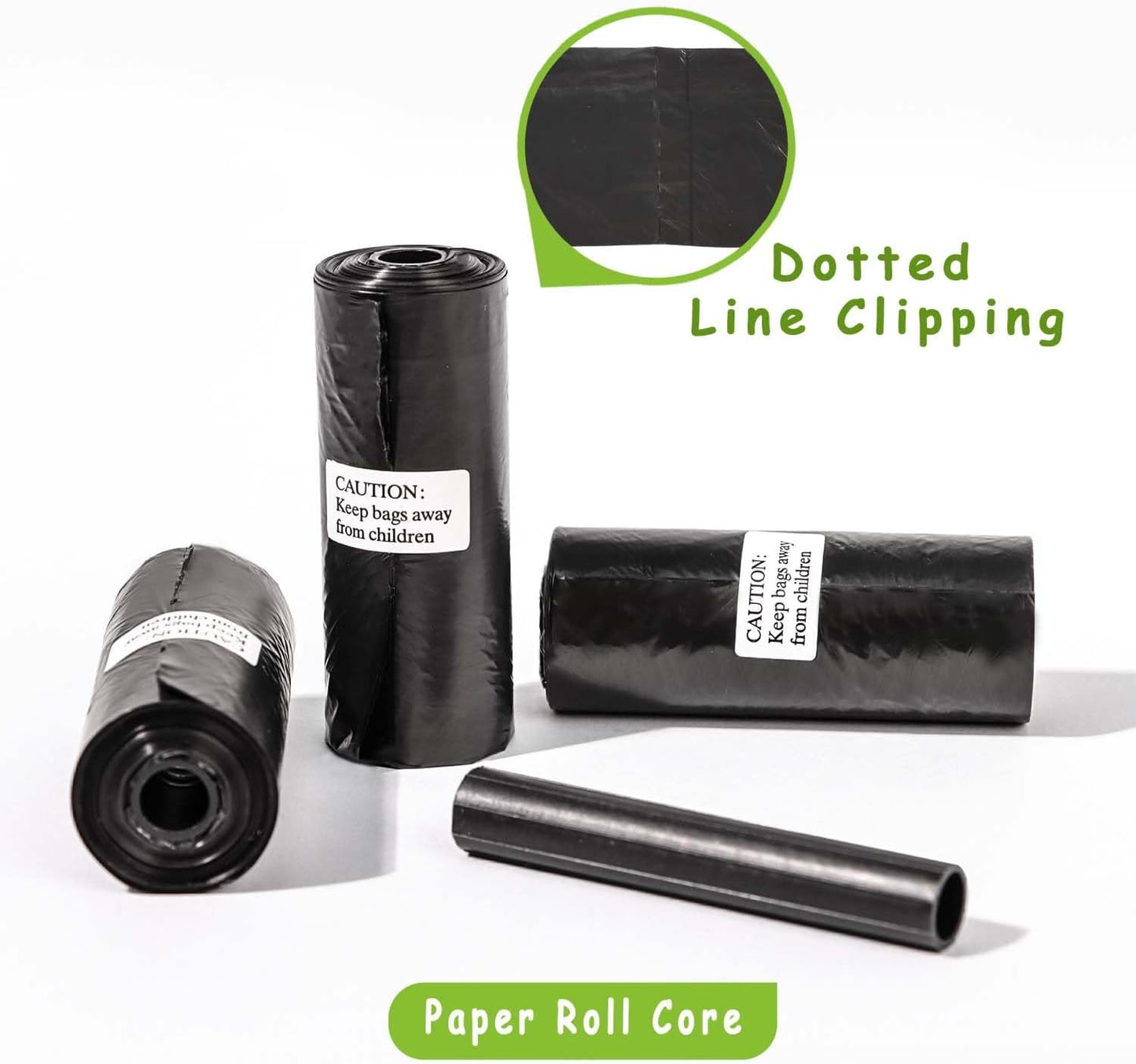 AiTodos® 600 Dog Poop Bags, Black, 31 x 22 cm, Poo Bag Dogs-Polyethylene Material(40 Rolls of 15 Counts)