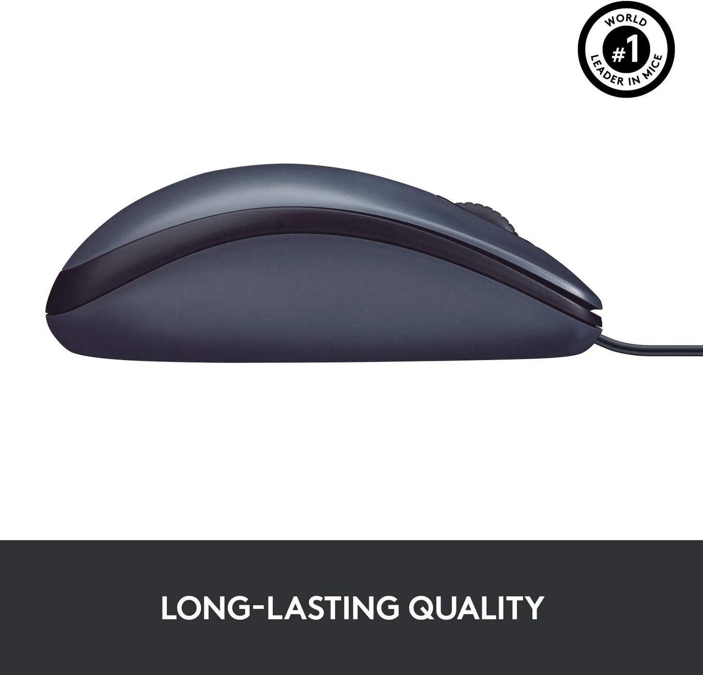 Logitech B100 Wired USB Mouse, 3-Buttons, Optical Tracking, Ambidextrous PC / Mac / Laptop - Black