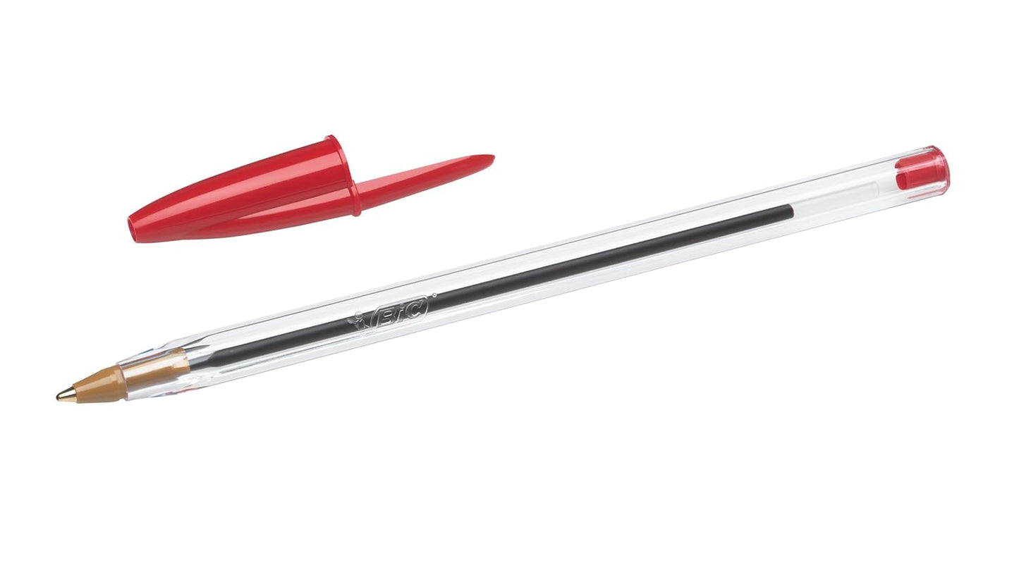 BIC Cristal Original Ballpoint , Comfortable Biro Pens, Medium Point (1.0mm), Assorted Colours, Pack of 10