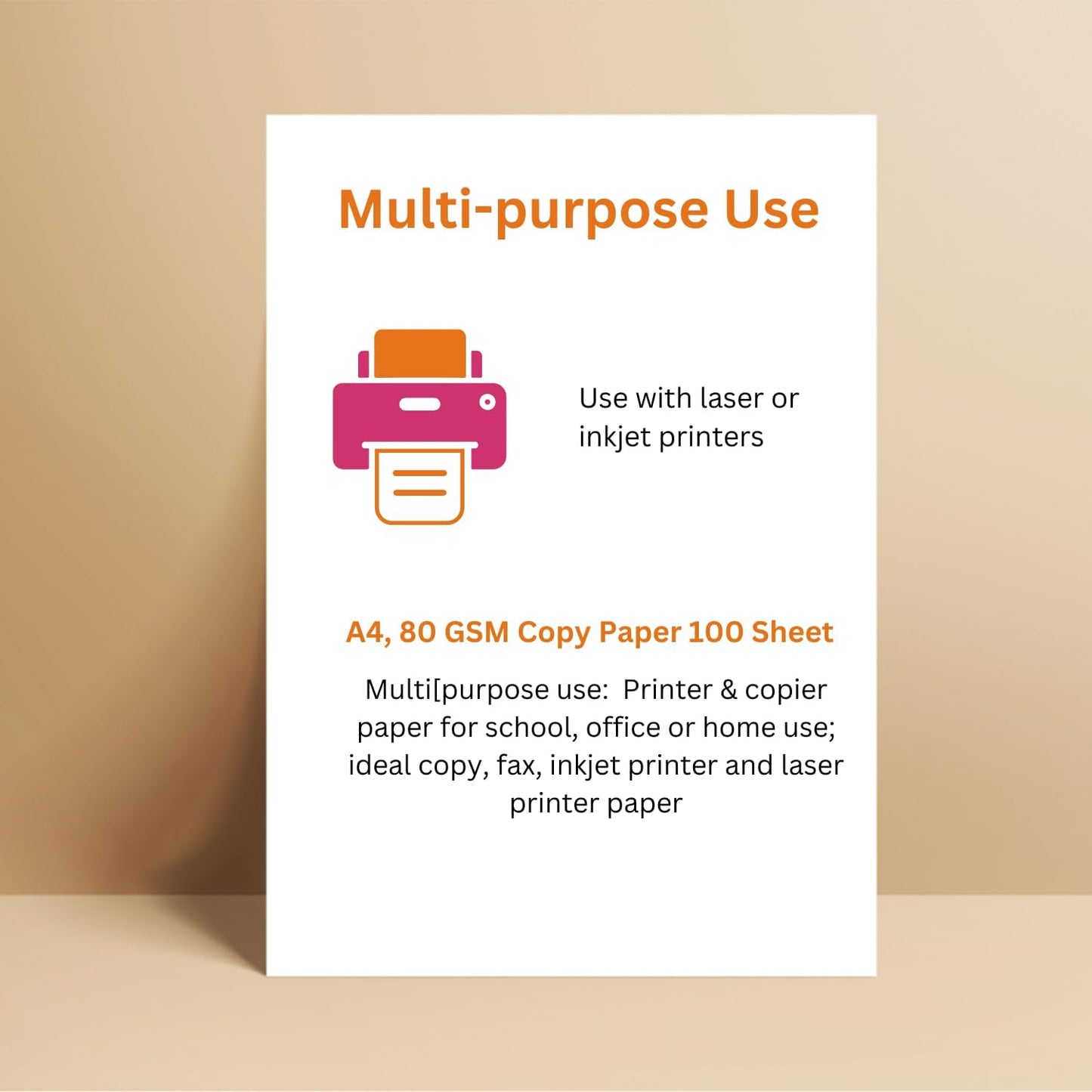 Hawksbill White Copy Paper 80 GSM A4 100 Sheet Pack of Premium Paper for Copier Use, Printing at Office & Home