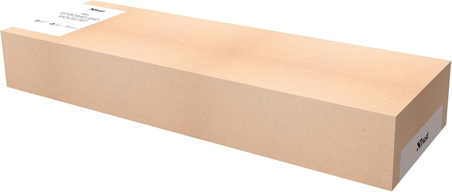 Trust Taro Wired Keyboard and Mouse Set - Qwerty UK Layout, Full-Size Keyboard, Spill-Resistant, 1.8 m Cable, USB Plug and Play, Quiet Combo for PC and Laptop - Black