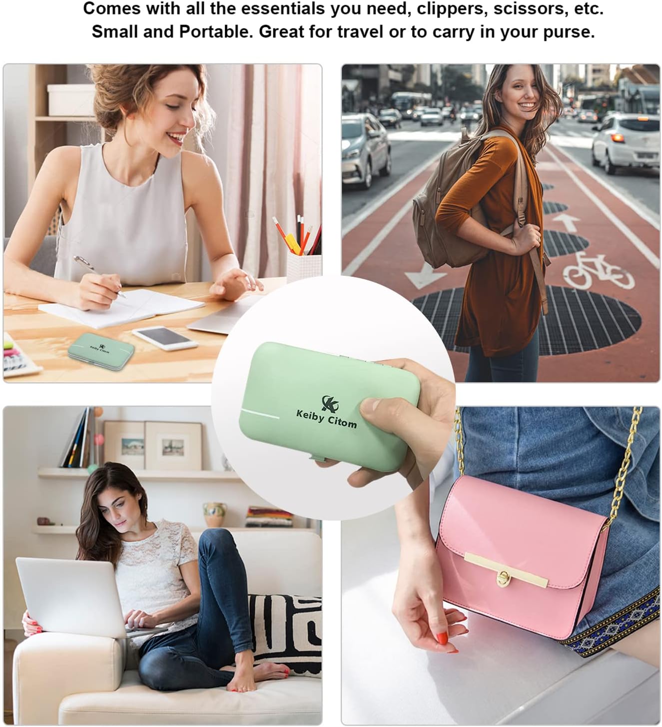 Manicure Set 10pcs Professional Nail Clippers Kit Pedicure Care Tools-Stainless Steel Grooming Tools for Travel (Green)