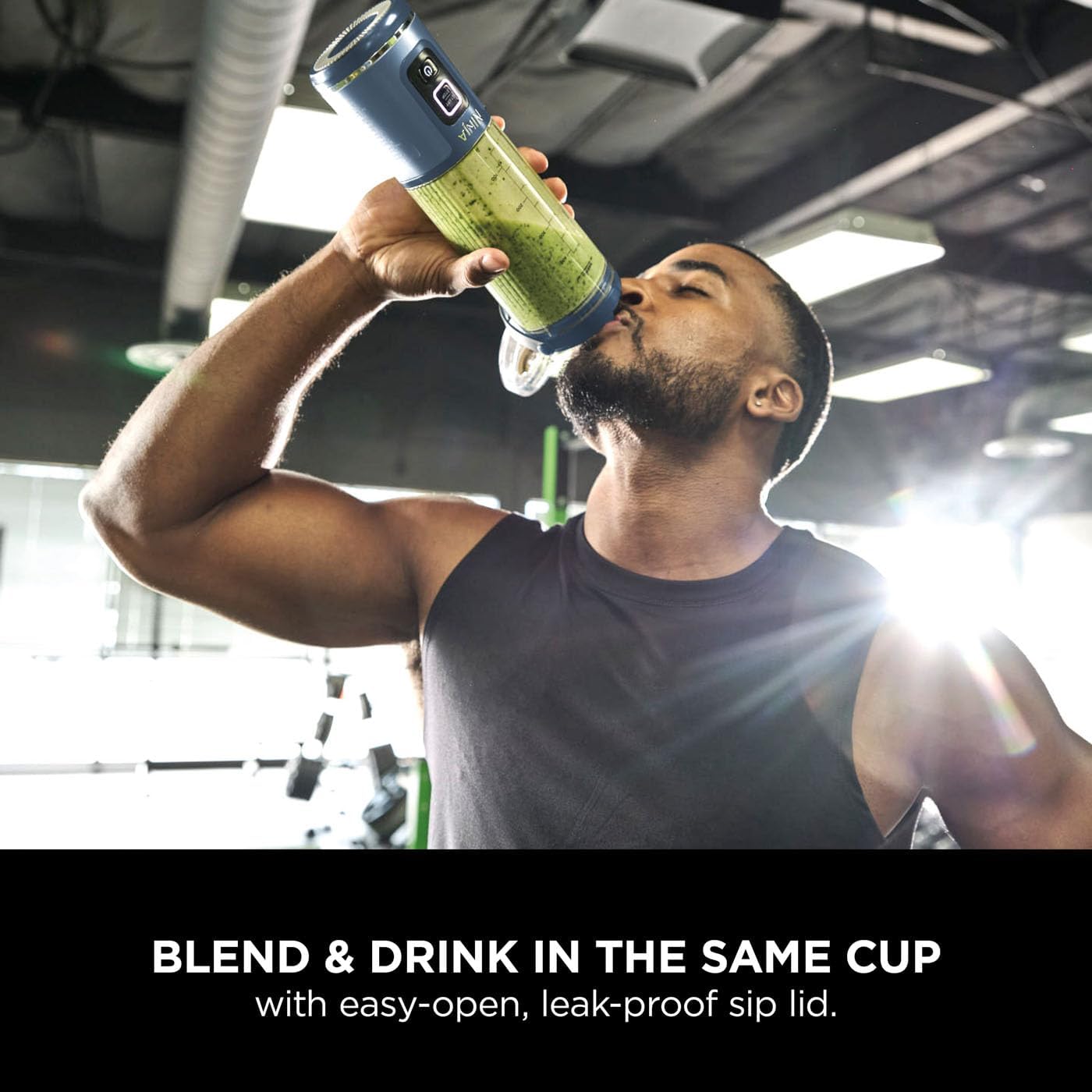 Ninja Blast Portable Blender, 530ml, Leakproof Lid & Sip Spout, Powerful Cordless Mini Blender, Rechargeable, Portable Smoothies, Protein Shakes, Blends Ice & Frozen Fruit, Denim Blue, BC151UKNV