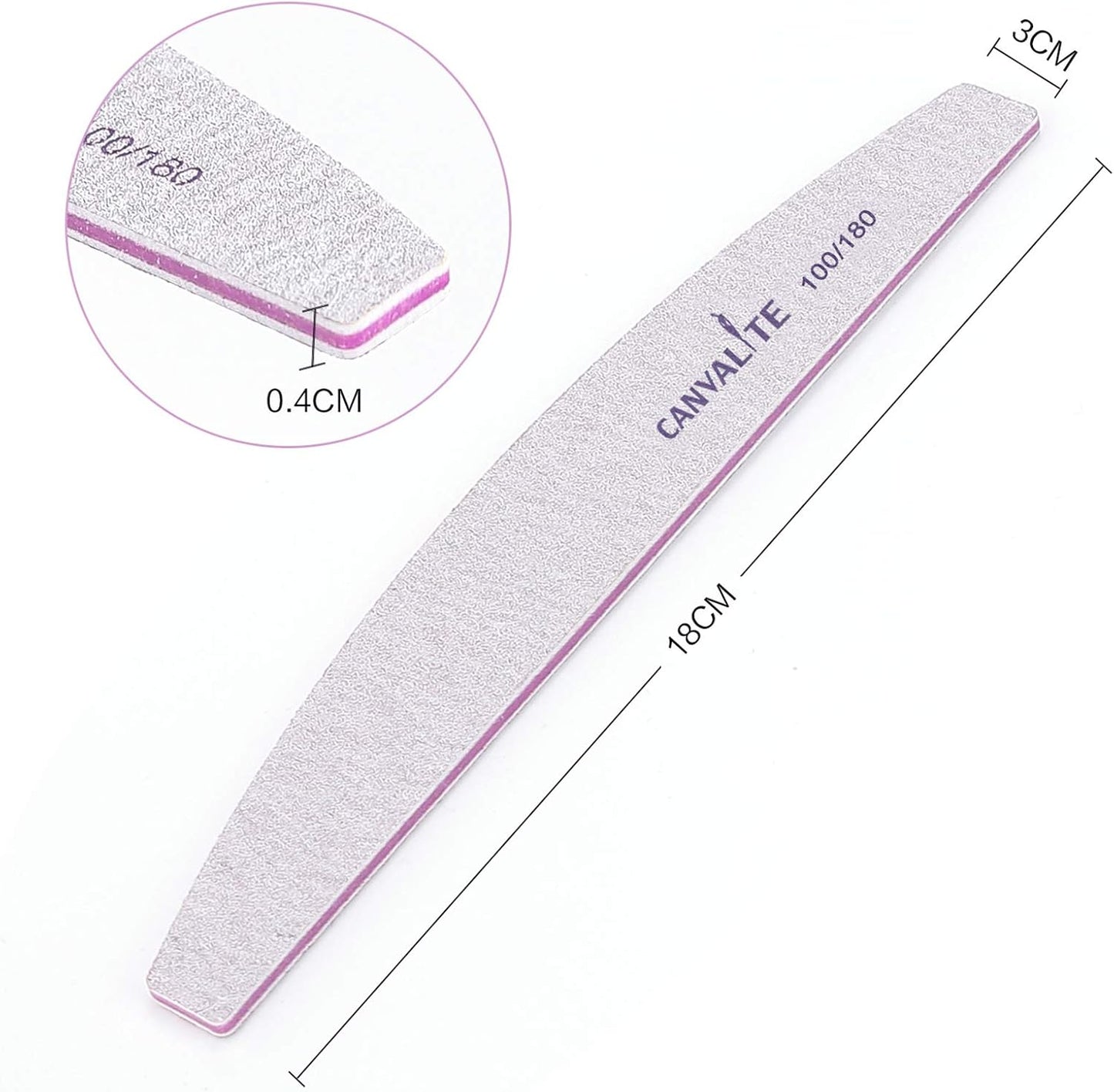 10 PCS Professional Nail Files Double Sided Emery Board(100/180 Grit) Nail Styling Tools Pet Grooming Tools for Home and Salon Use