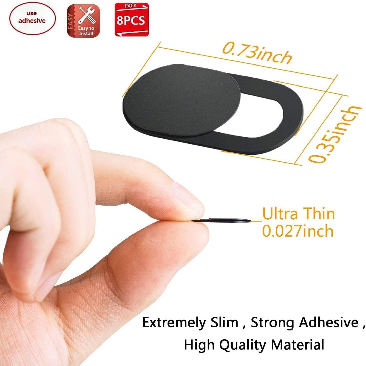 ivoler [3 Pack Webcam Cover Slider for Privacy, 0.027in Ultra Thin Design Web Camera Cover Slide for Laptop, Desktop, PC, Tablet, Smartphone and More - (Black)