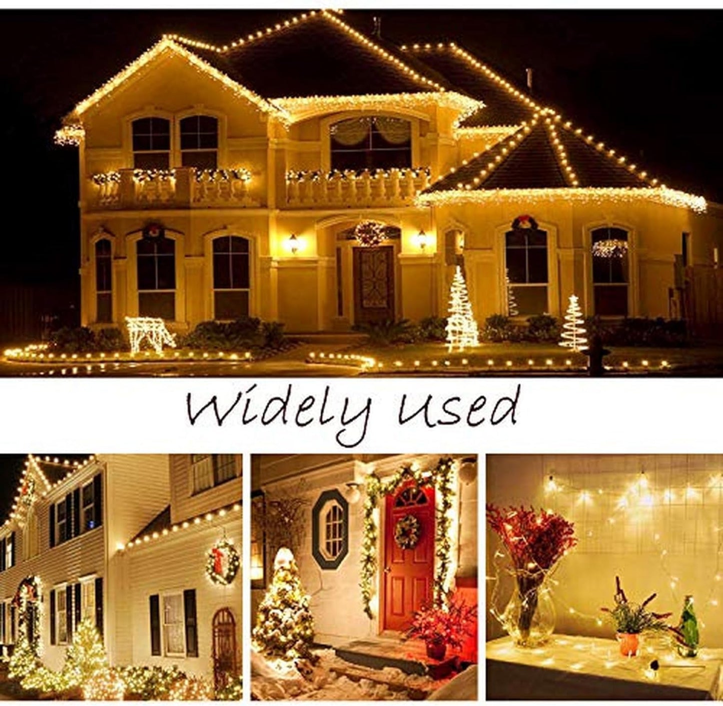 String Lights Mains Powered, 120 LED 12M/40Ft Fairy Lights Waterproof,with 8 Modes Remote Control Fairy Lights Indoor/Outdoor for Garden, Gazebo, Party, Wedding, Christmas Decorations (Warm White)