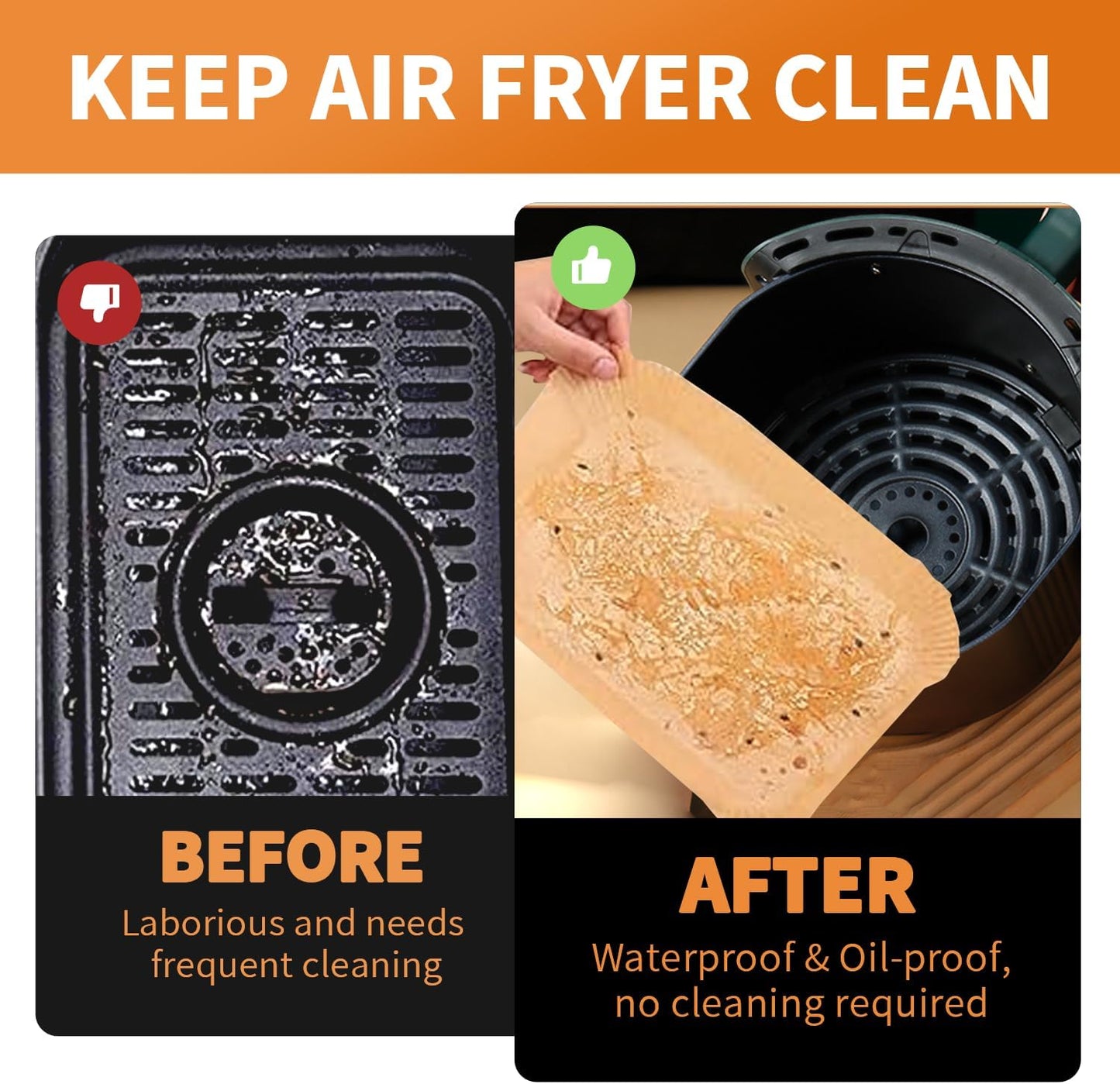 150PC Air Fryer Liners, Ninja Air Fryer Paper Liners Disposable, Ninja Dual Air Fryer Accessories for Ninja AF300UK AF400UK, Salter, Tower and Other Dual Zone Air Fryer