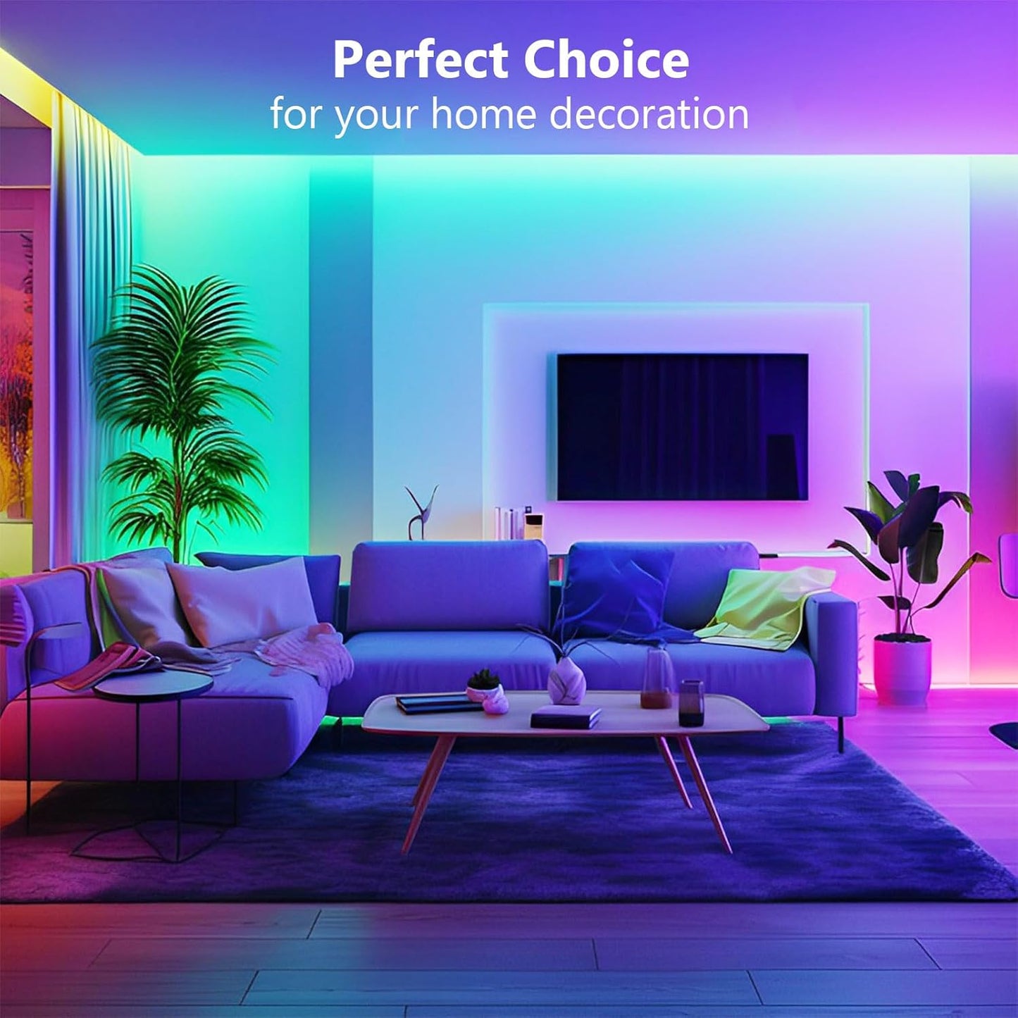 Led Strip Light, 10m Led Lights, Cuttable Led Light Strips with Smart App Control Remote, Music Sync Colour Changing RGB Led Strip Lights for Room Decoration