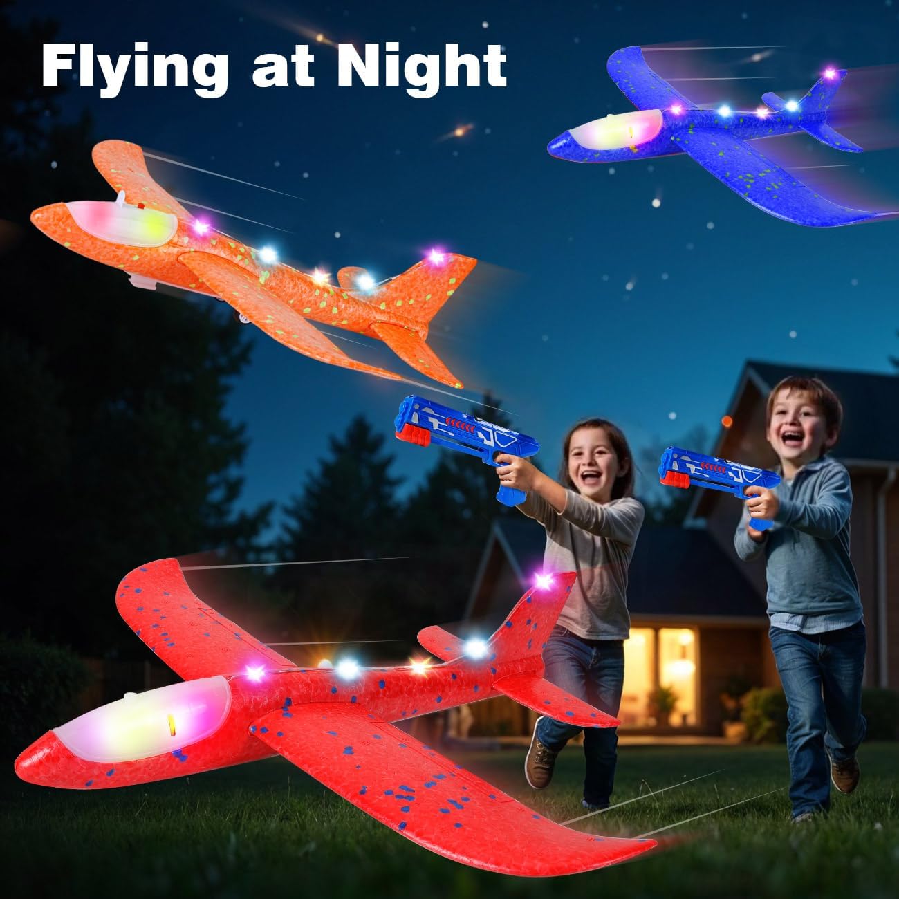 Winstico Boys Toys Age 4 5 6 7 8 9 Year Old Boy Gifts, Airplane Launcher Toy with 3 Pack Foam Glider Planes, Outdoor Garden Toys Birthday Present Gift for Kids Age 3 4 5 6 7 8 9 Year Old Boys