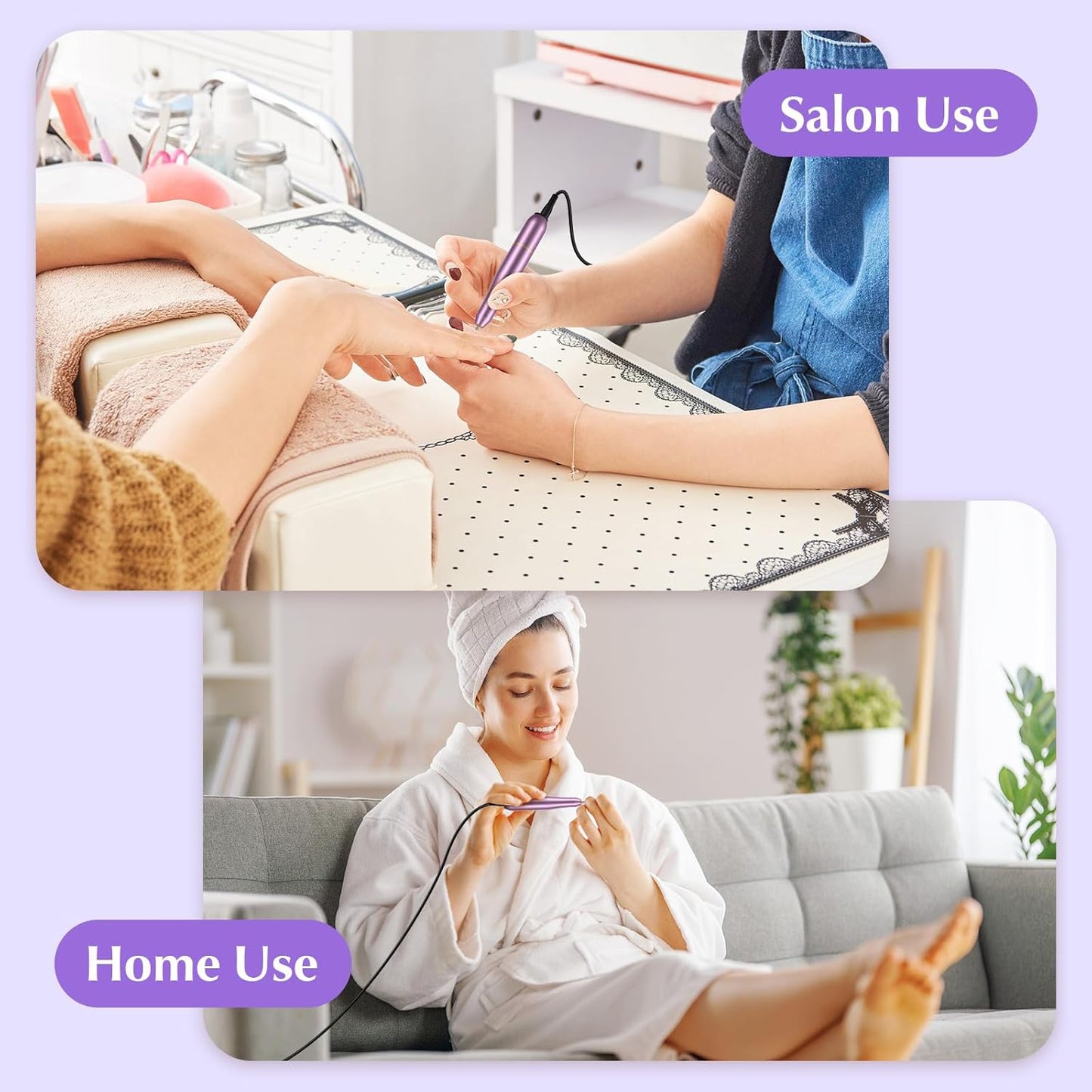 Professional Electric Nail Drill Machine – 20,000 RPM Adjustable Speed Manicure & Pedicure Set with 6 Drill Bits, Low Vibration & Noise – Ideal for Gel & Acrylic Nails