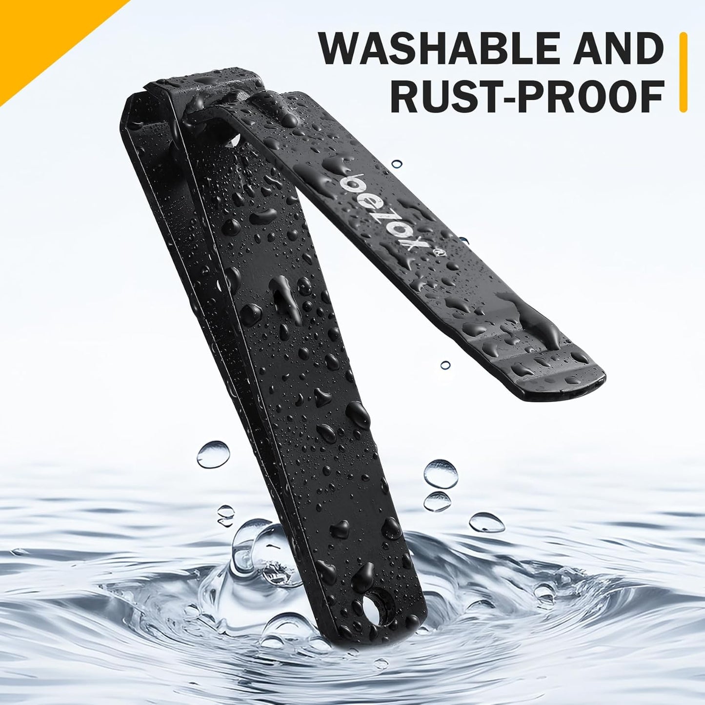 BEZOX Heavy Duty Straight Blade Nail Clippers for Thick Toenails, Professional Stainless Steel Fingernail Toenail Clippers Trimmers - Thick Wide Jaw Toe Nail Clippings