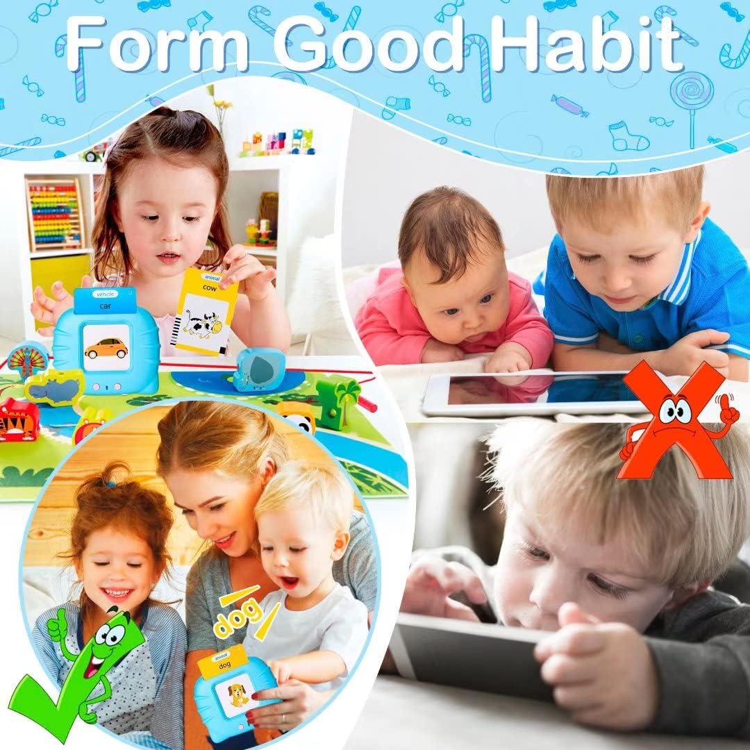 Talking Flash Cards Early Educational Toys for 3 4 5 6 Year Old Baby Boys Girls, Preschool Learning Reading Machine with 224 Words, Montessori Interactive Gift for Kids Toddlers