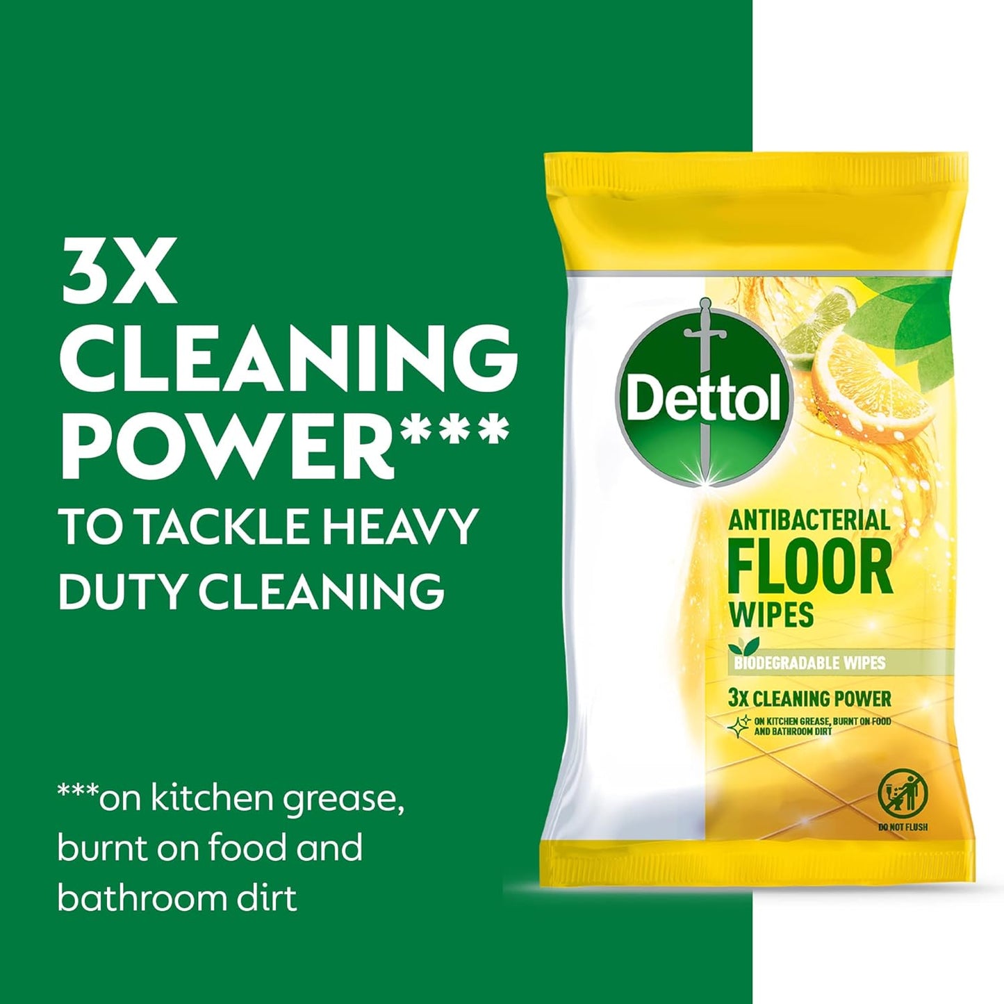 Dettol Antibacterial Citrus Floor Wipes, 150 Biodegradable Disinfectant Sheets (6X25) For Laminate, Wood, Total Clean Freshness