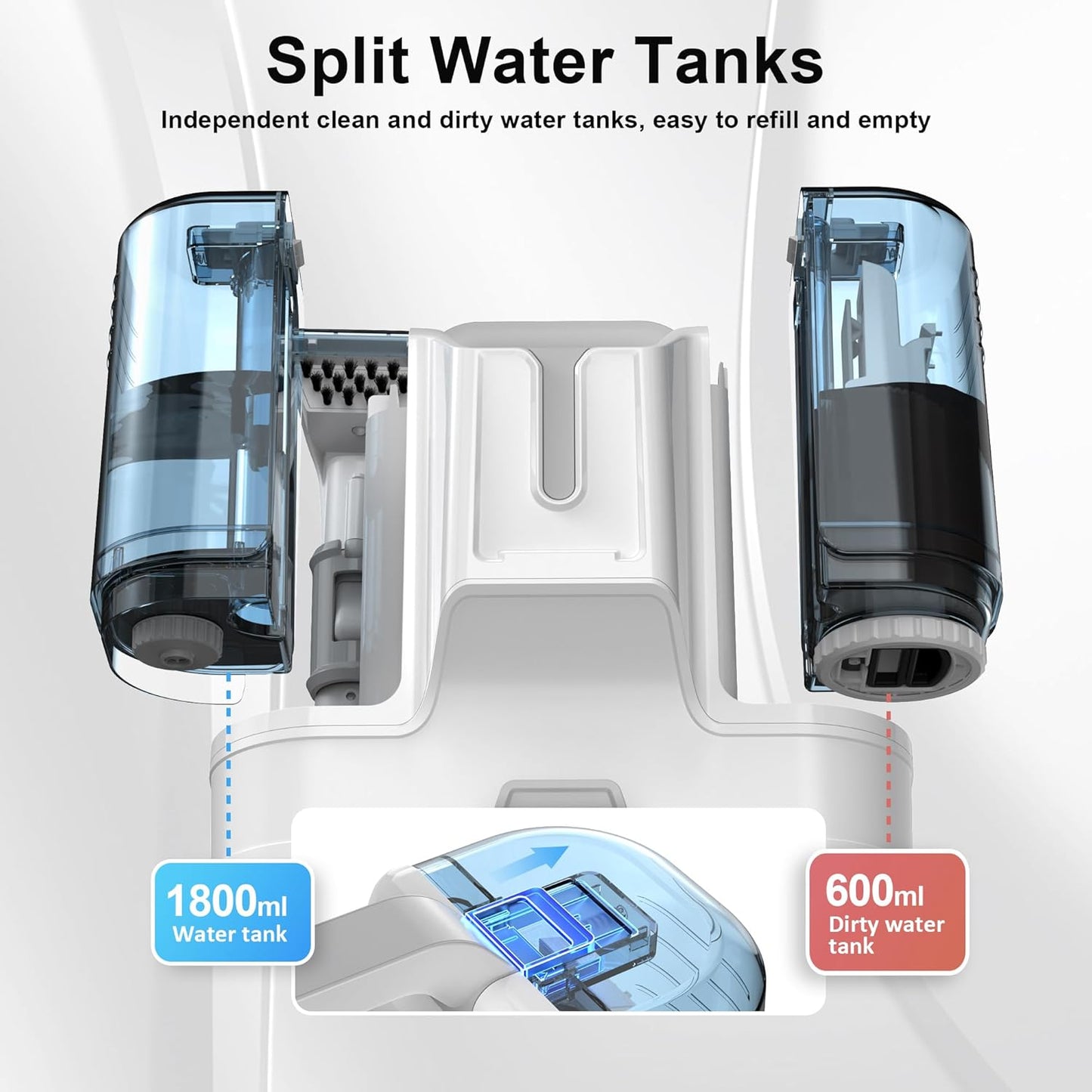 Rivenara Carpet Spot Upholstery Cleaner - Handheld Sofa Stain Striker 450W Wet Washer Machines Vacuum Portable Compact Cleaning Machine Small Mini Messy Tool for Pets Home Rug Couch Car Seats