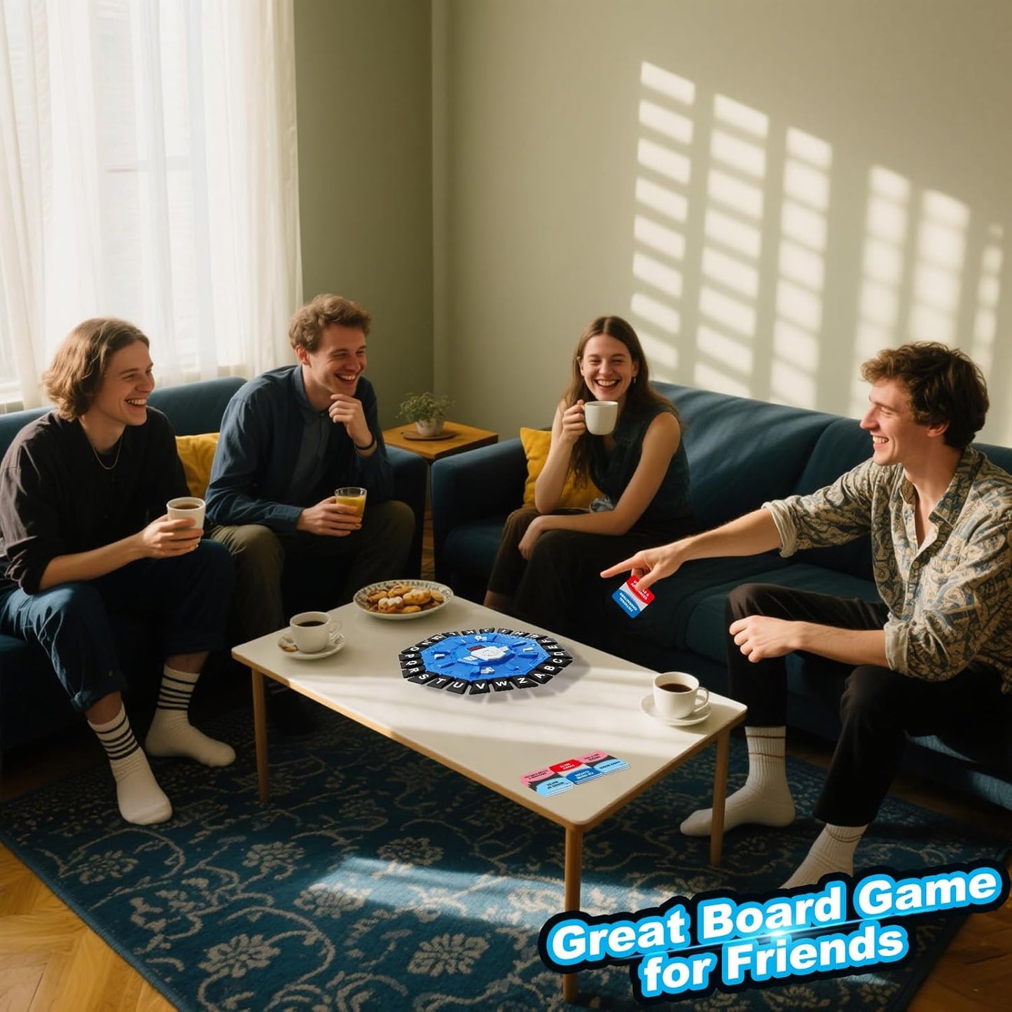 Word Game Family Board Games for Kids & Adults with 2 Modes,220 Topic Categories 24 Letters Pressing Game,Fun Fast-Paced Puzzle Games for Boys Girls Age 3+, 2-8 Players,Christmas & Birthday Gifts,Blue