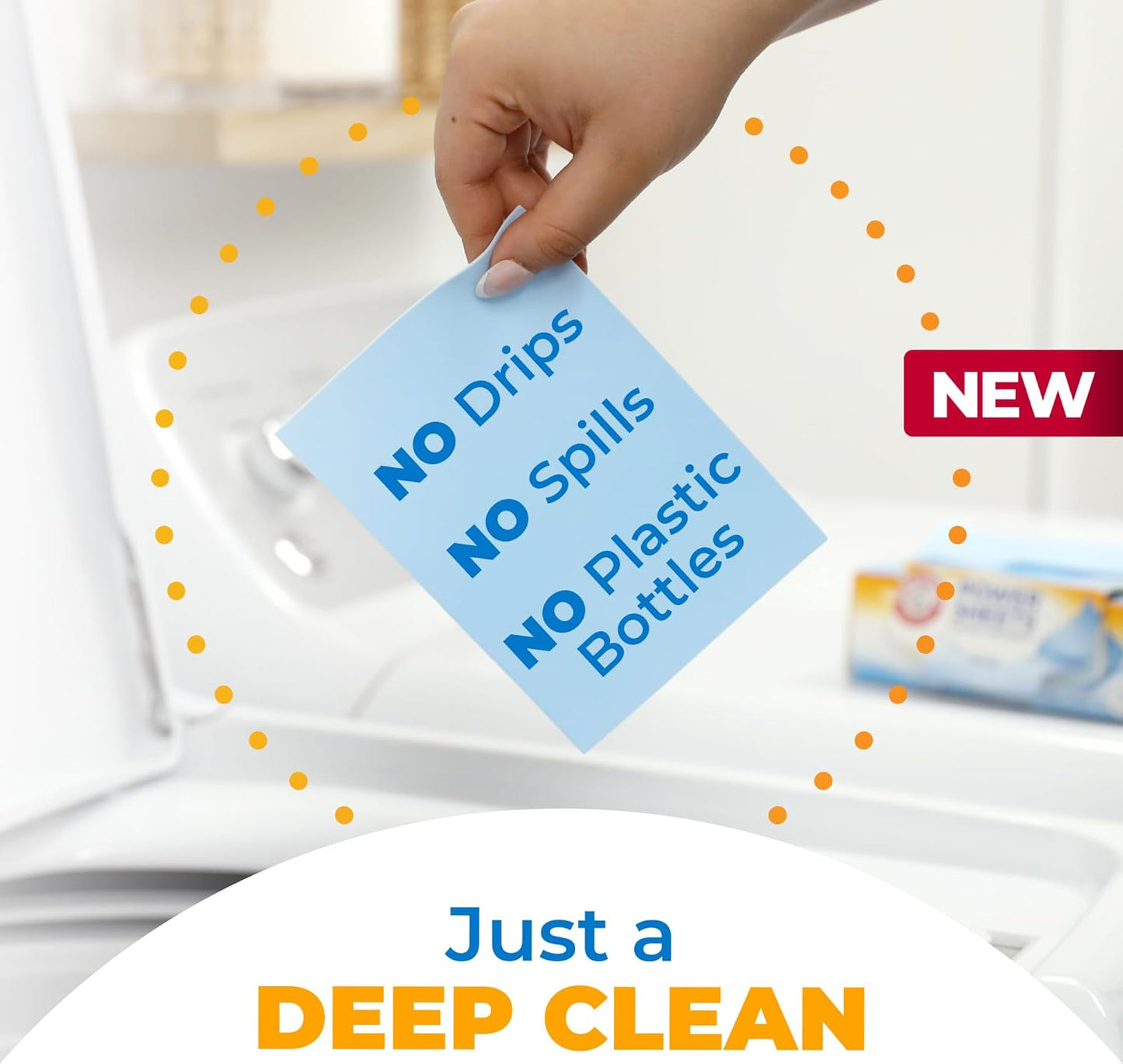 Arm and Hammer Power Laundry Detergent, Fresh Linen Laundry Sheets 50ct, up to 100 Small Loads, Ultraconcentrated Washing Detergent for deep clean, Laundry Detergent for Washing Machine