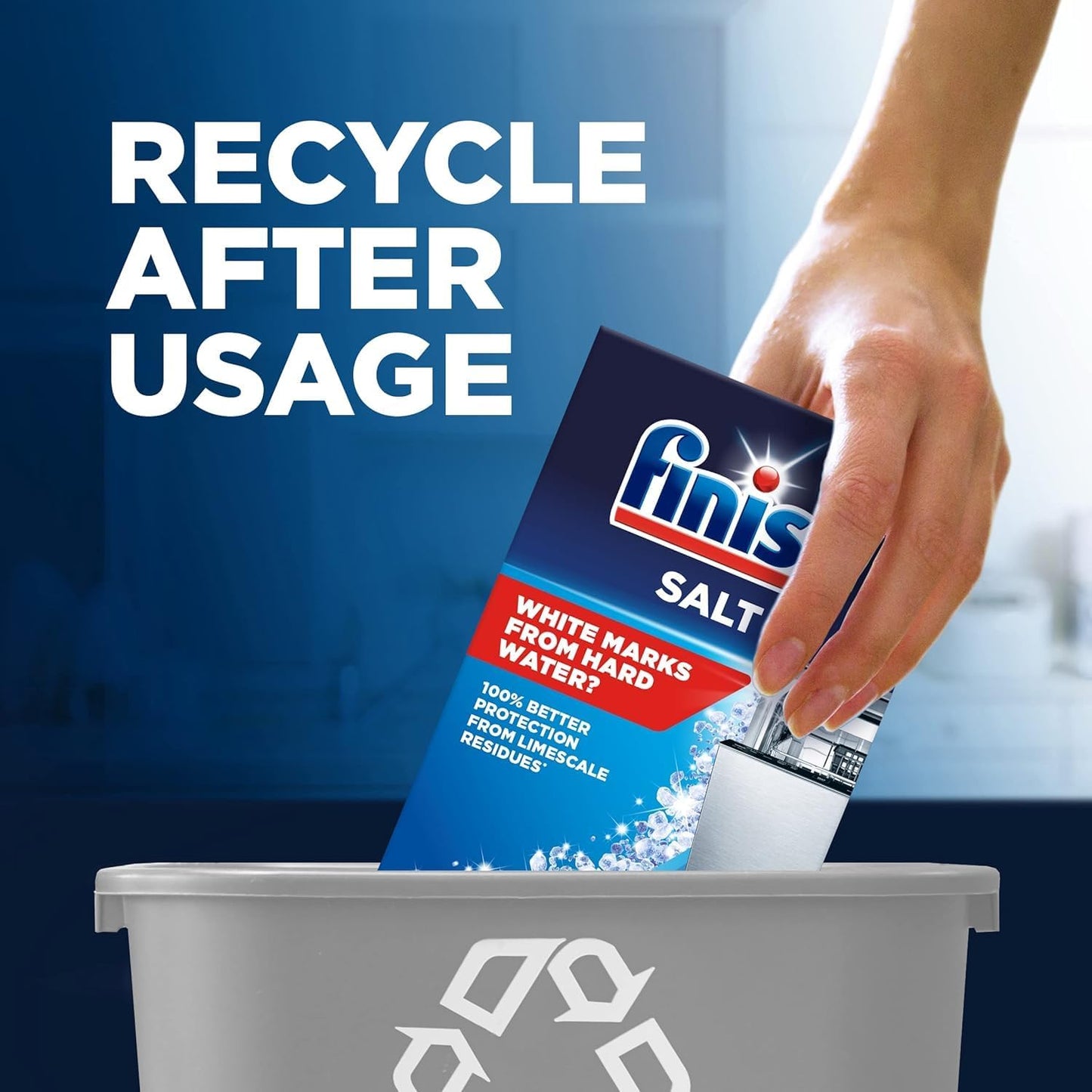 Finish Dishwasher Salt, Unscented Water Softener, Prevents Limescale and White Residue, 2Kg Box