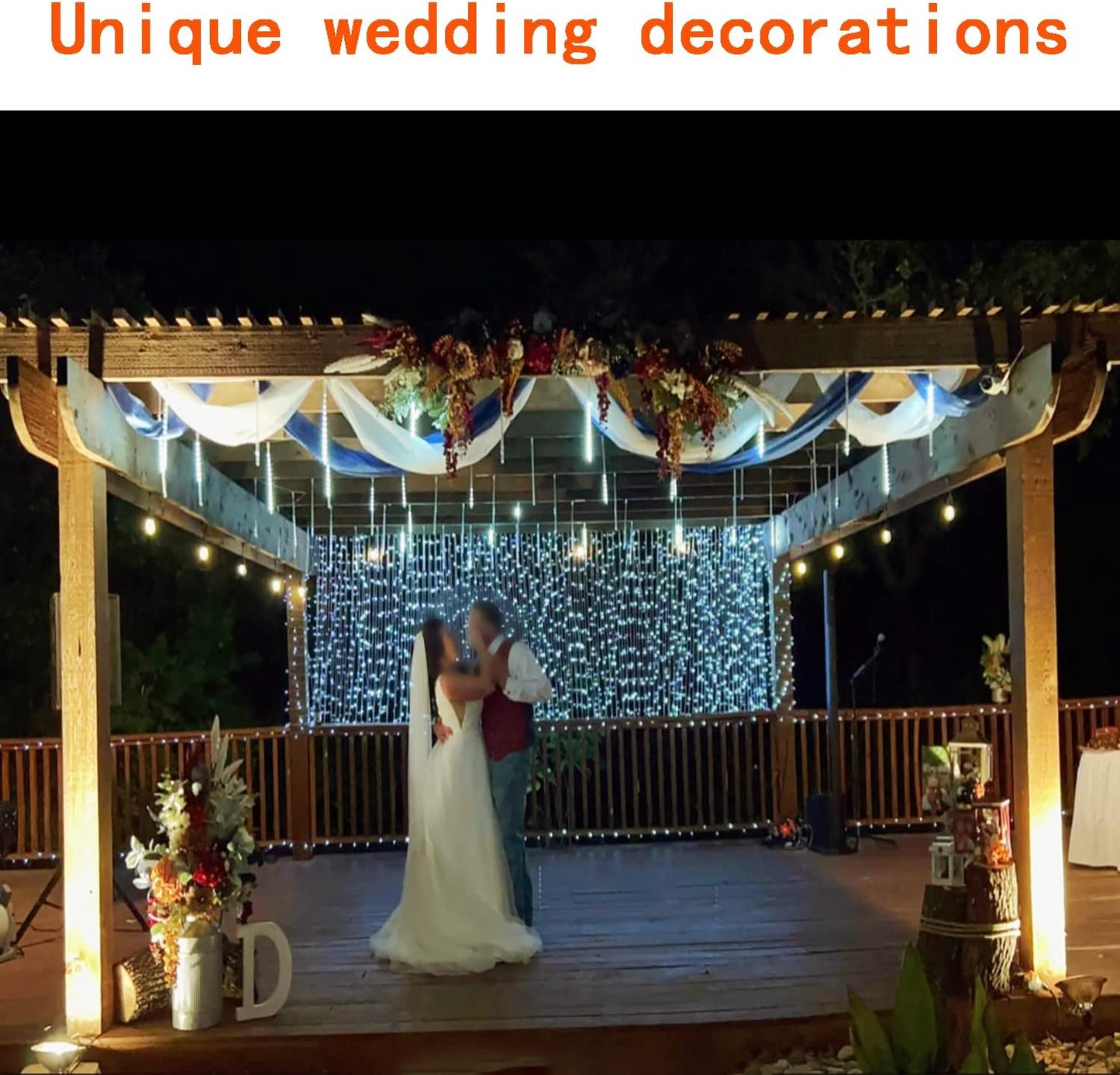 Kwaiffeo Outdoor Christmas Lights, Meteor Shower Lights Snow Falling Lights 12 inch 10 Tube Outside Christmas Lights for Xmas Tree Halloween Decorations Window Wedding Party, White…