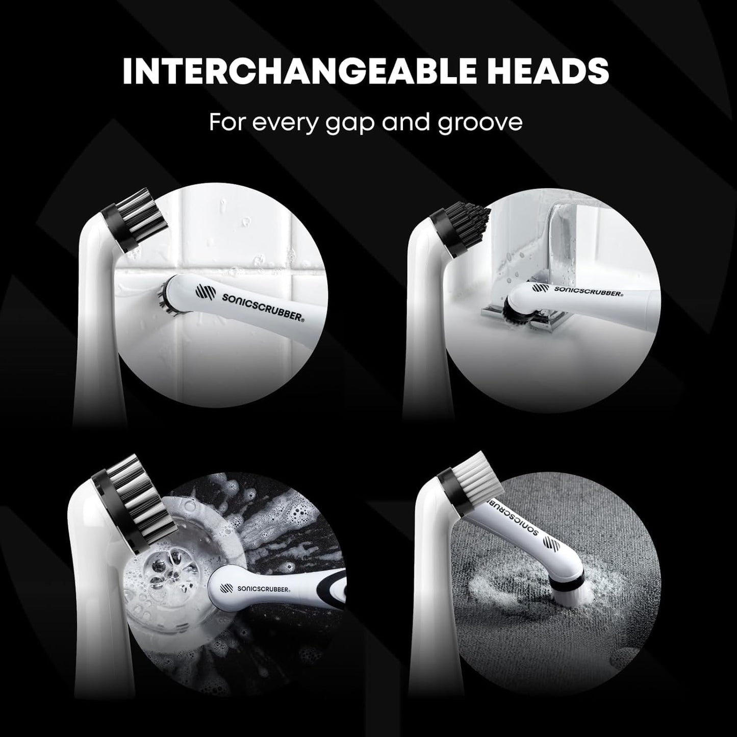 SONICSCRUBBER SonicScrubbers Sonic Scrubber Oscillating Cleaning Tool for the Kitchen and Bathroom, Grout, White