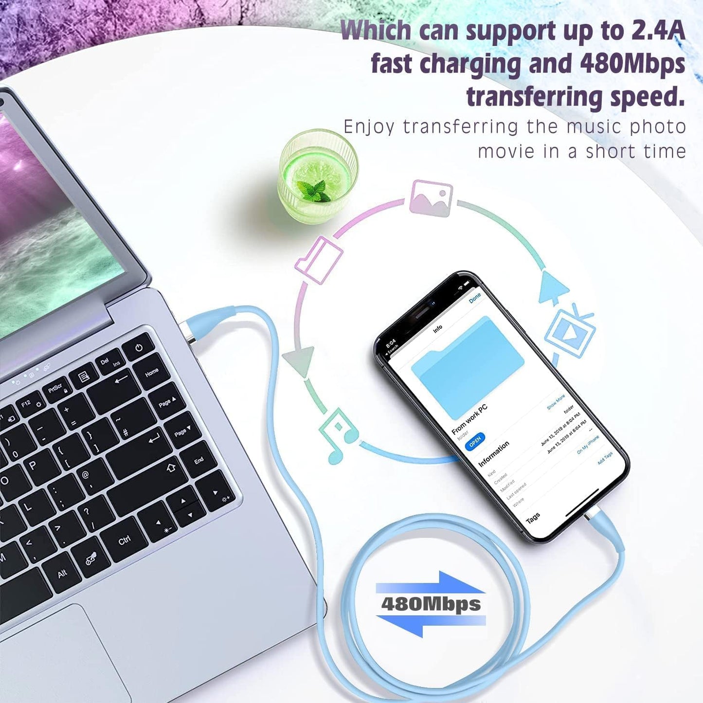 Yavud iPhone Charger Cable 3Pack 6FT/1.8M, MFi Certified Lightning Cable Fast Charging Cable Lead PVC Long Charging Cord for iPhone 14 plus 14 pro max 13 12 11 XS X XR 8 plus 7 6