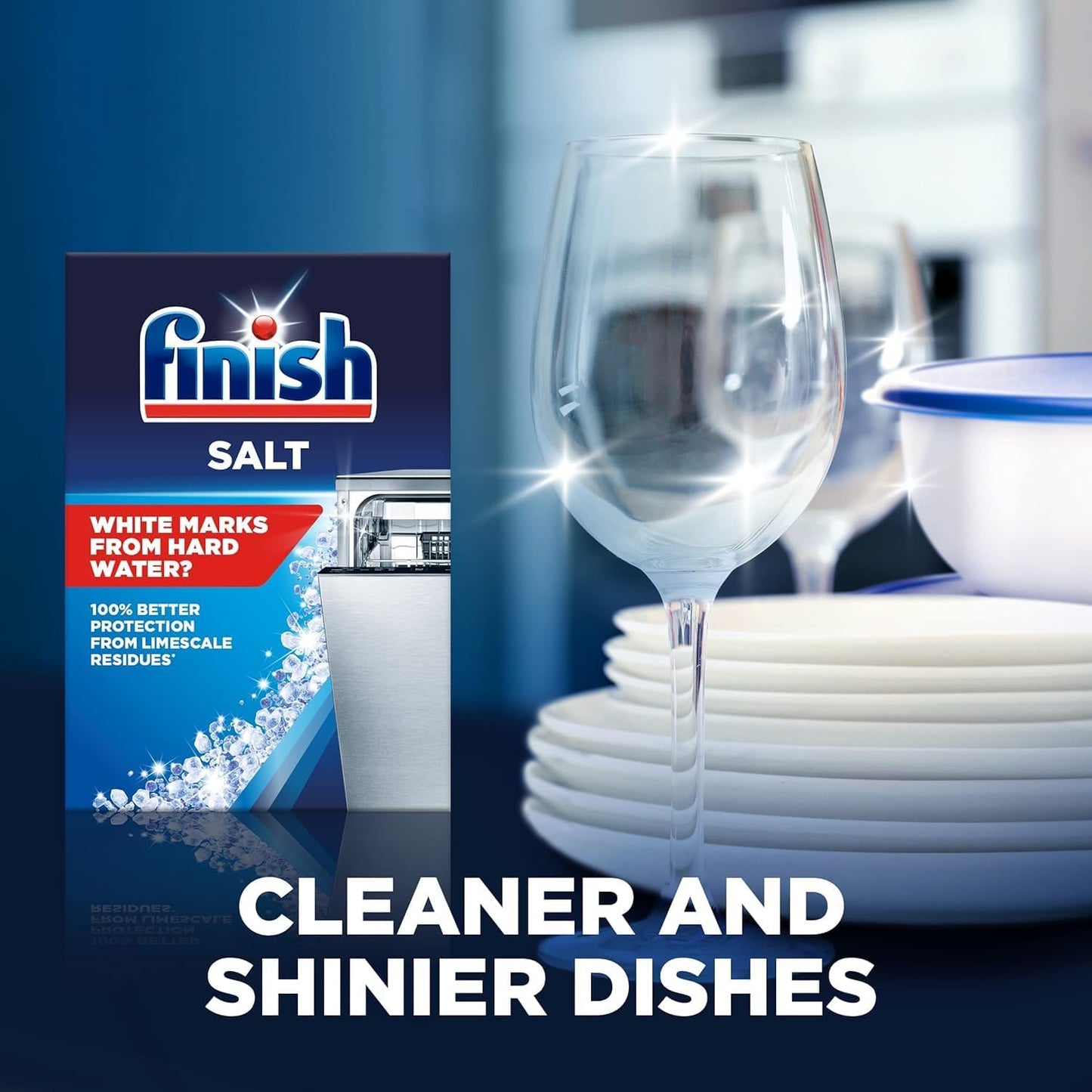 Finish Dishwasher Salt, Unscented Water Softener, Prevents Limescale and White Residue, 2Kg Box