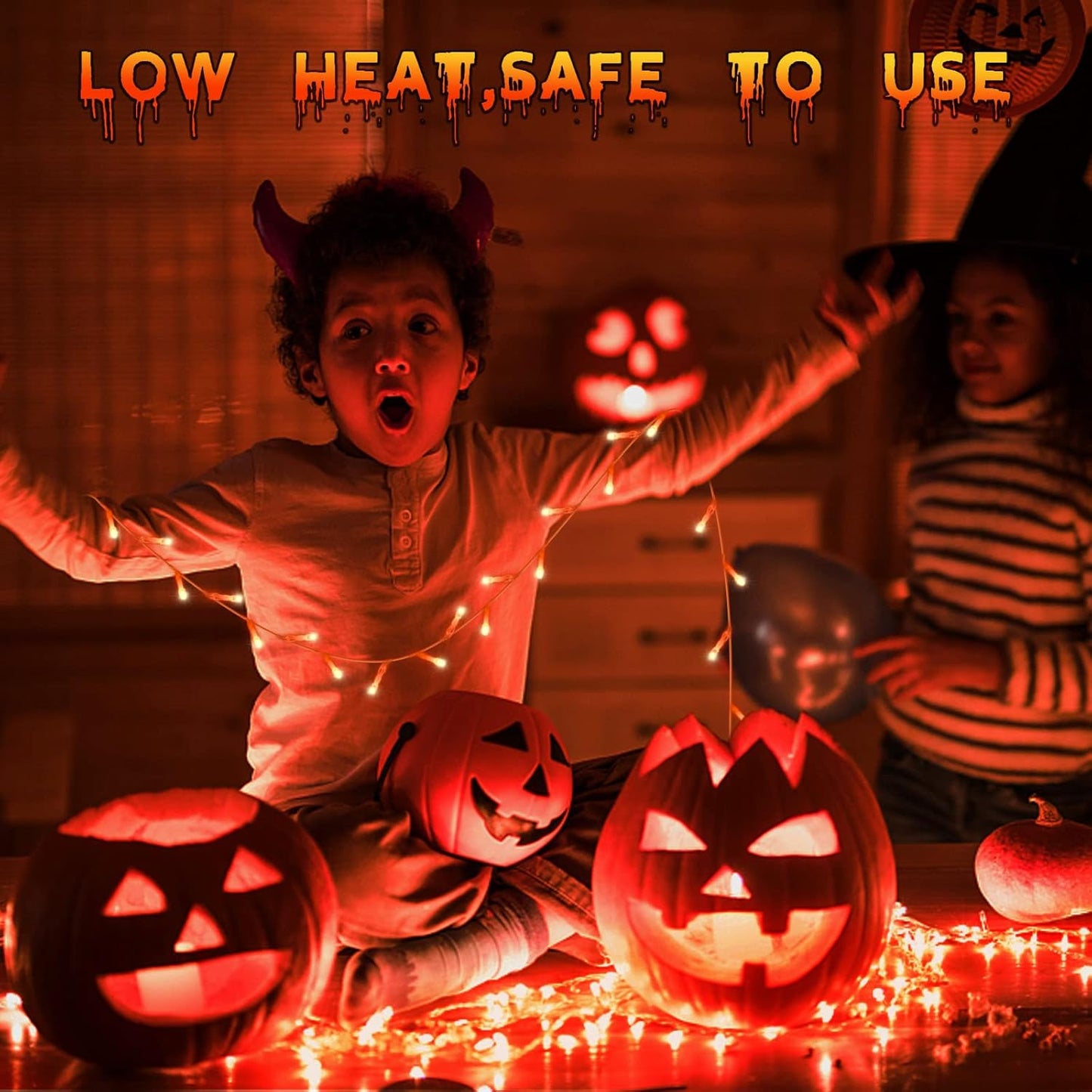 Orange Fairy Lights, 10ft 3M 30 LED Halloween Lights With Timer, Battery Operated String Lights for Indoor Outdoor Autumn Decorations