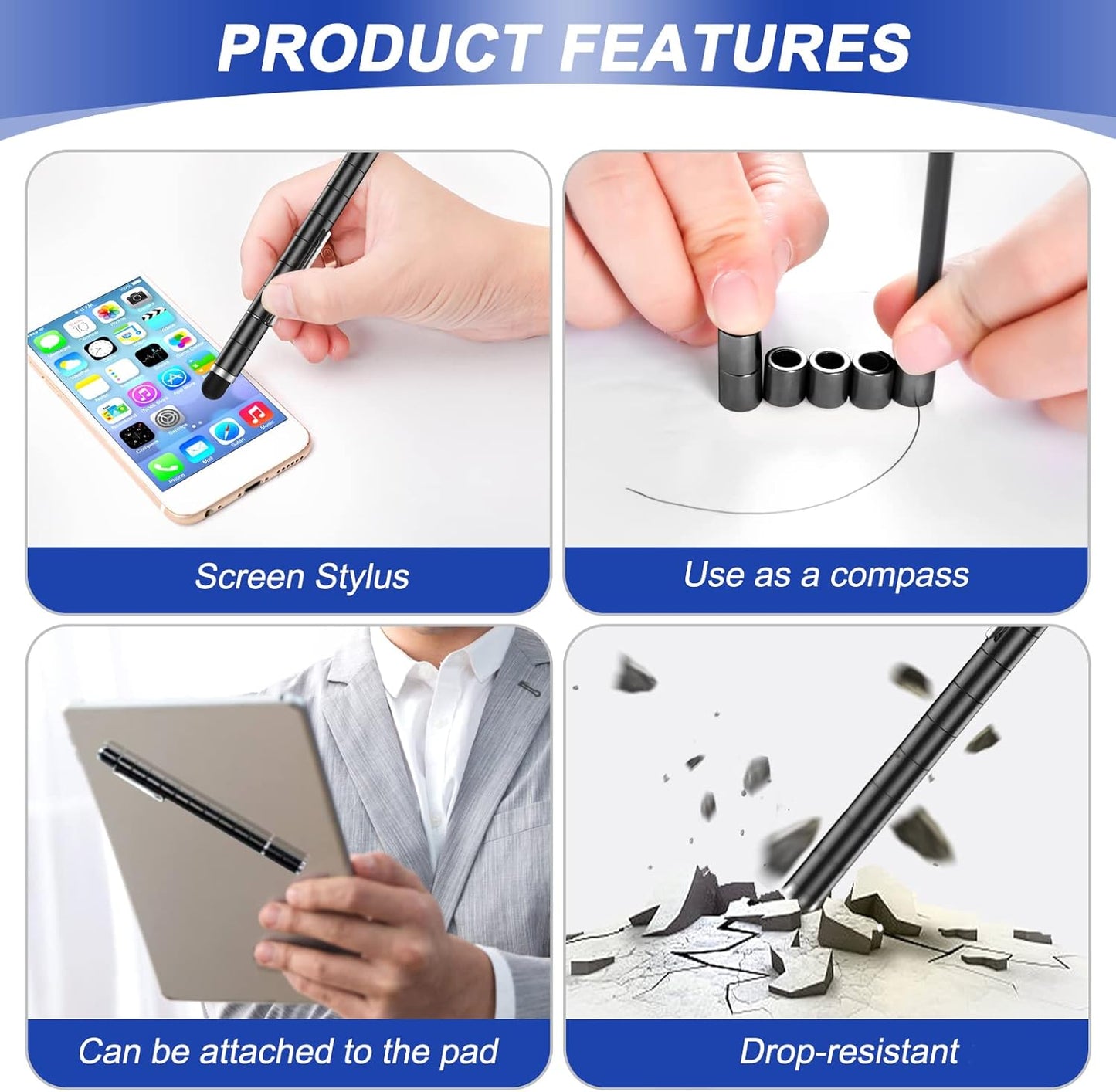 Fun Men Gifts Fidget Gel Pens - Unique Birthday Gift for Mens, Novelty Christmas Stocking Fillers Easter Anniversary Valentines Day Present Ideas Small Gadgets, Cool Secret Santa Gift for Him